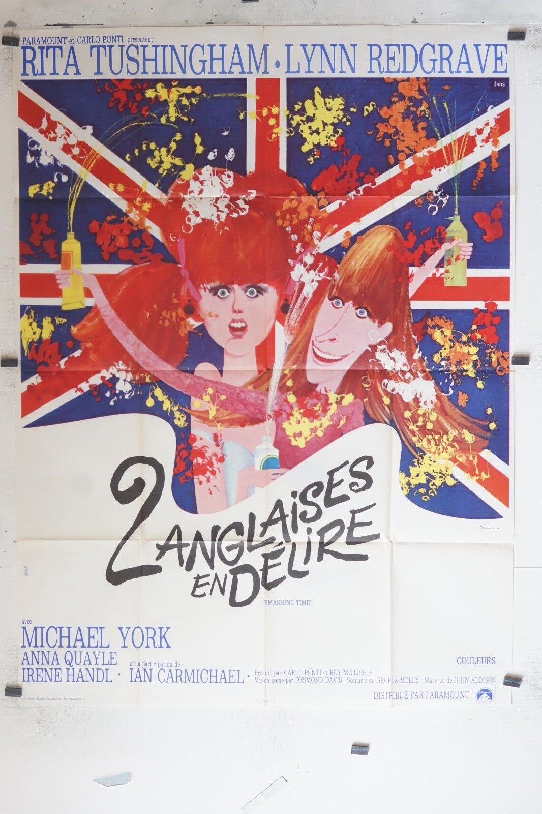 2 ANGLAISE EN DELIRE MOVIE POSTER ORIGINAL120x160 Smashing Time, Lynn Redgrave