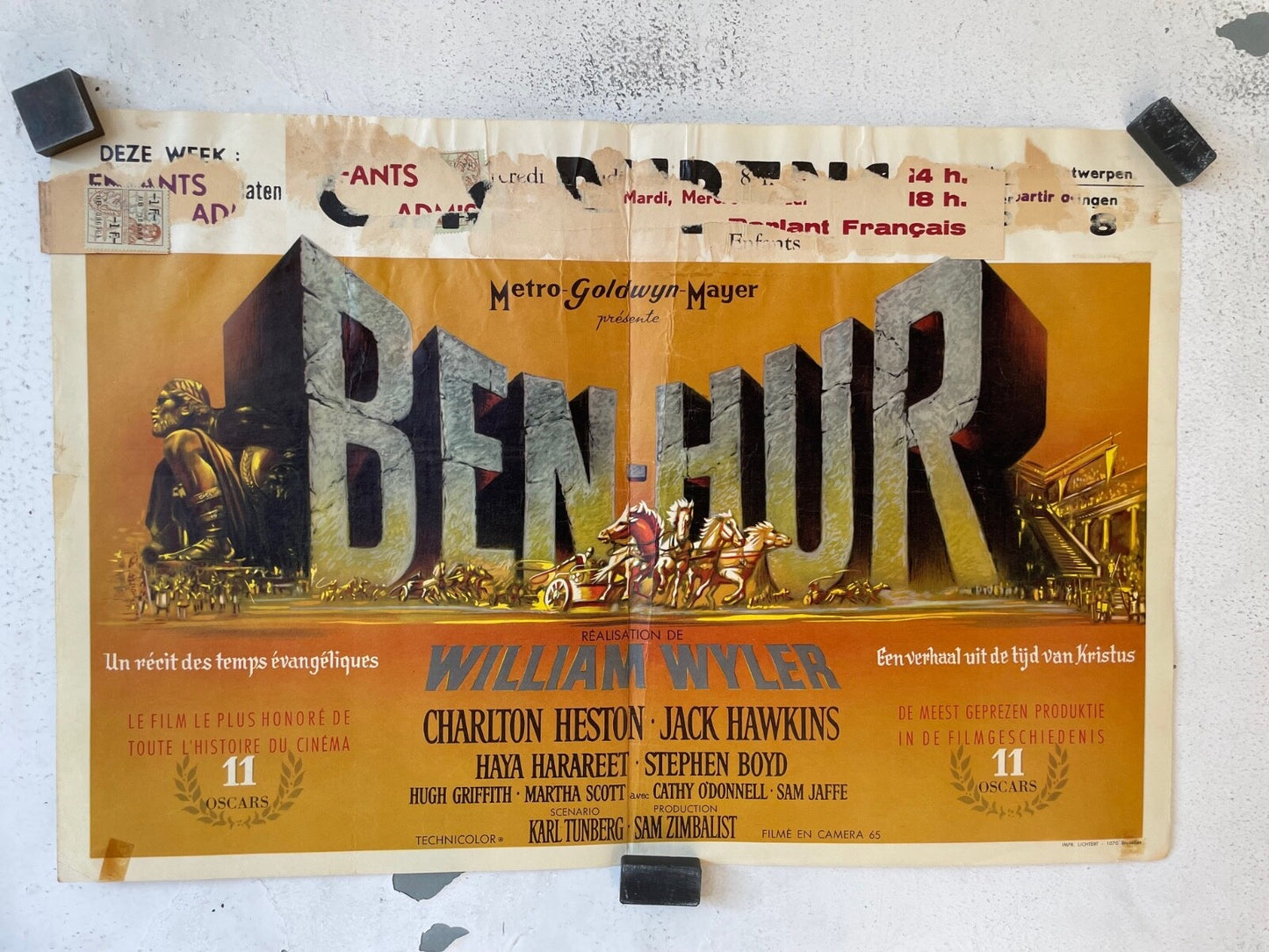 BEN-HUR, BELGIAN MOVIE POSTER 36x55 WILLIAM WYLER
