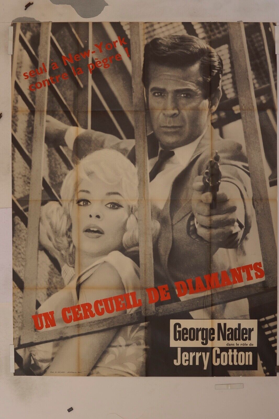 UN CERCUEIL DE DIAMANTS MOVIE POSTER ORIGINAL (120x160) GEORGE NADER