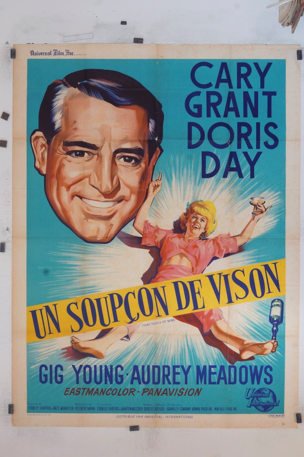 UN SOUPÇON DE VISON GARY GRANT MOVIE POSTER ORIGINAL 120x160