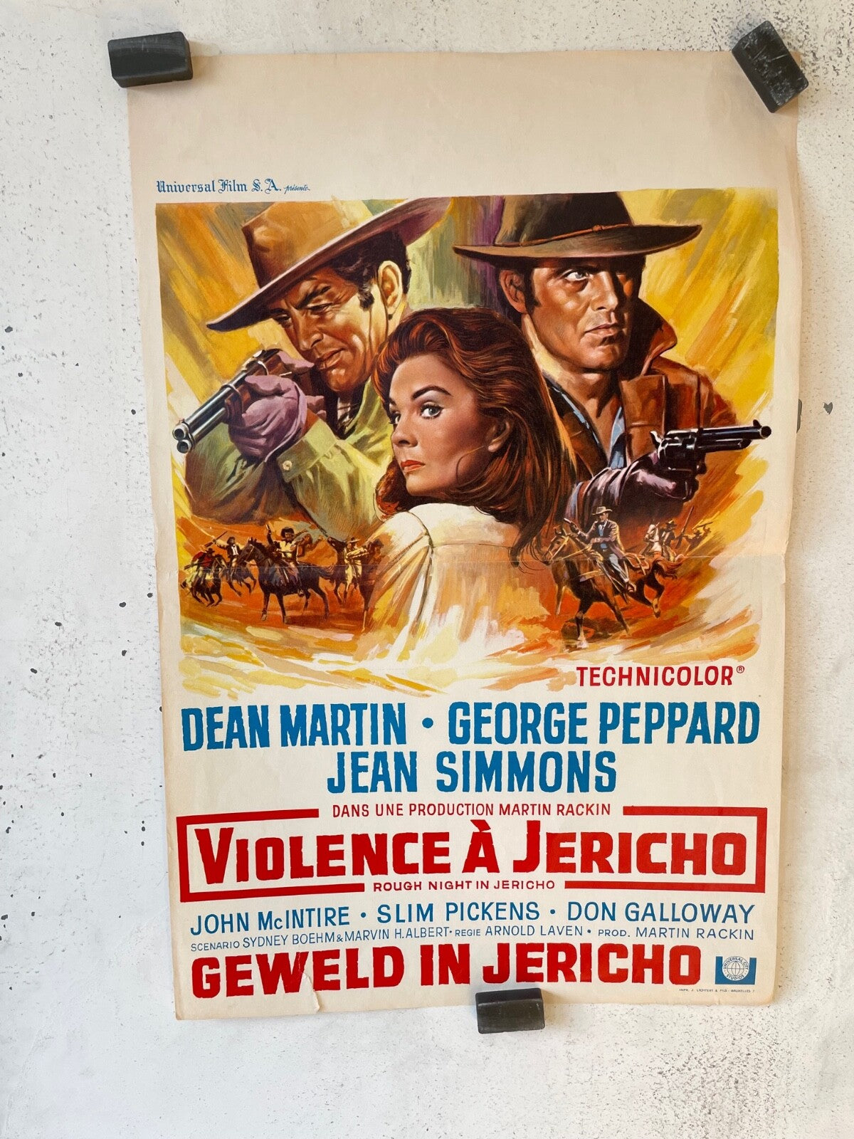 VIOLENCE À JERICHO, BELGIAN MOVIE POSTER 36x55 DEAN MARTIN – GEORGE PEPPARD