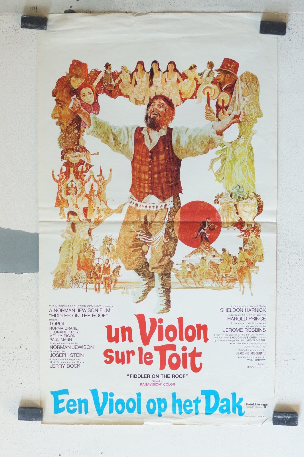 UN VIOLON SUR LE TOIT POSTER ORIGINAL 35X55 Norma crane , Léonard Frey