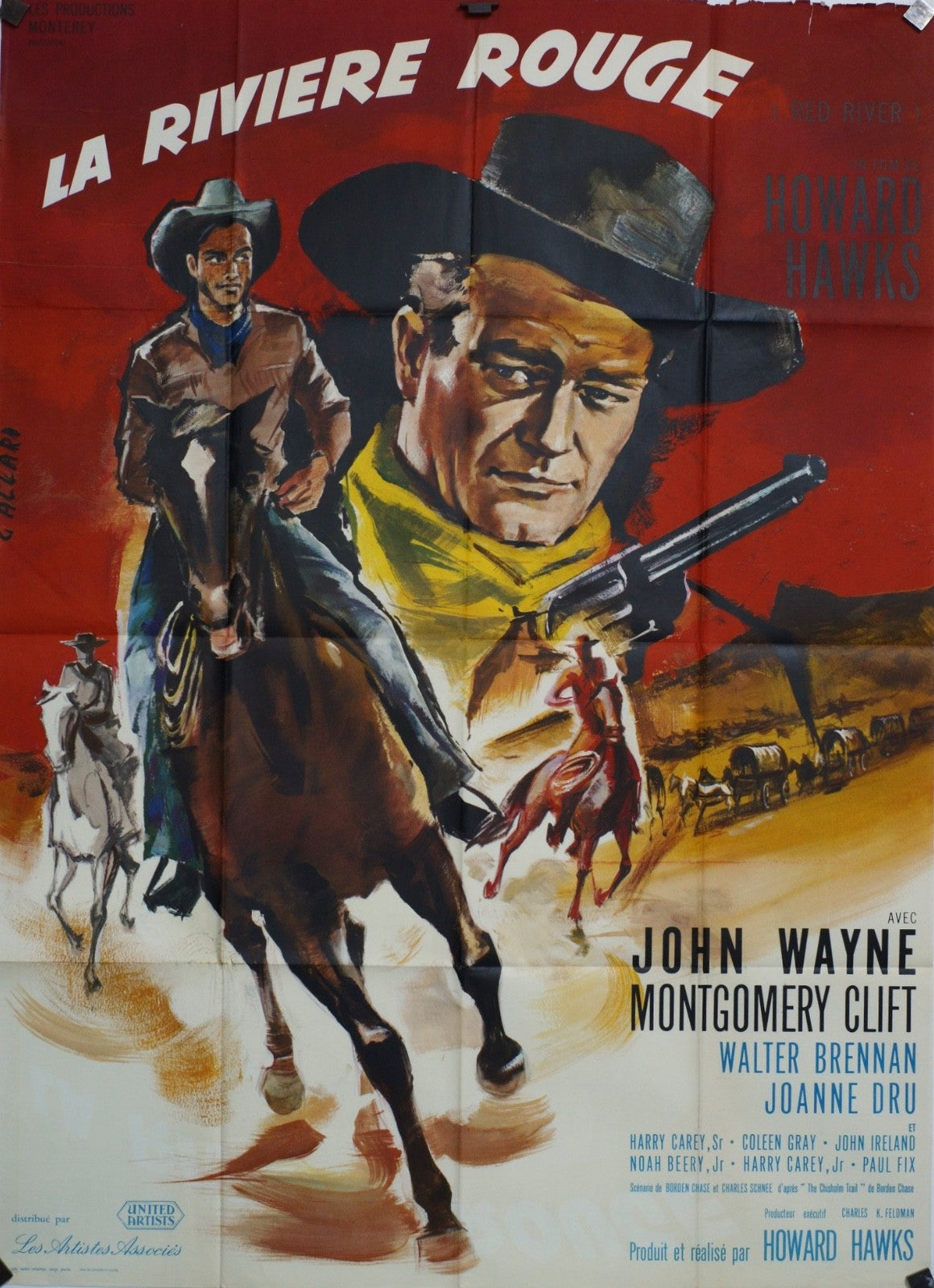 LA RIVIÈRE ROUGE JOHN WAYNE MOVIE POSTER ORIGINAL120x160