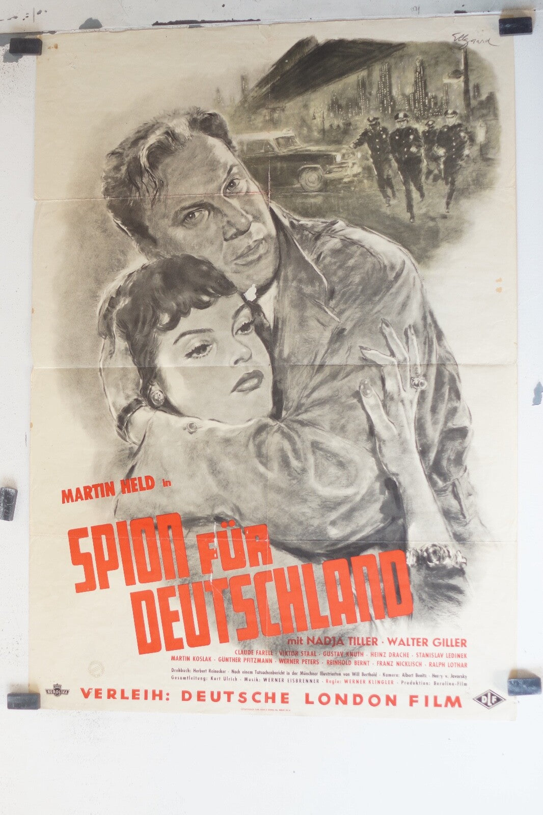 SPION FUR DEUTSCHLAND 70x100 ORIGINAL MOVIE POSTER NADJA TILLER, WALTER GILLER