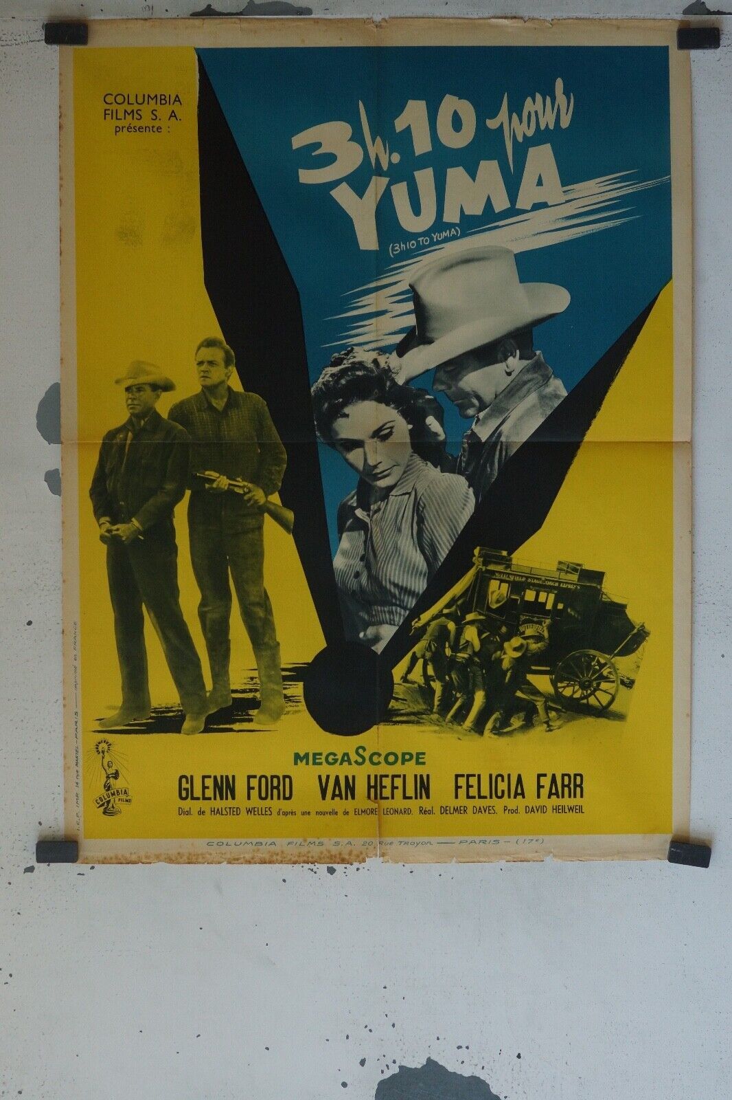 3 H 10 POUR YUMA MOVIE POSTER ORIGINAL (60X80) GLENFORD