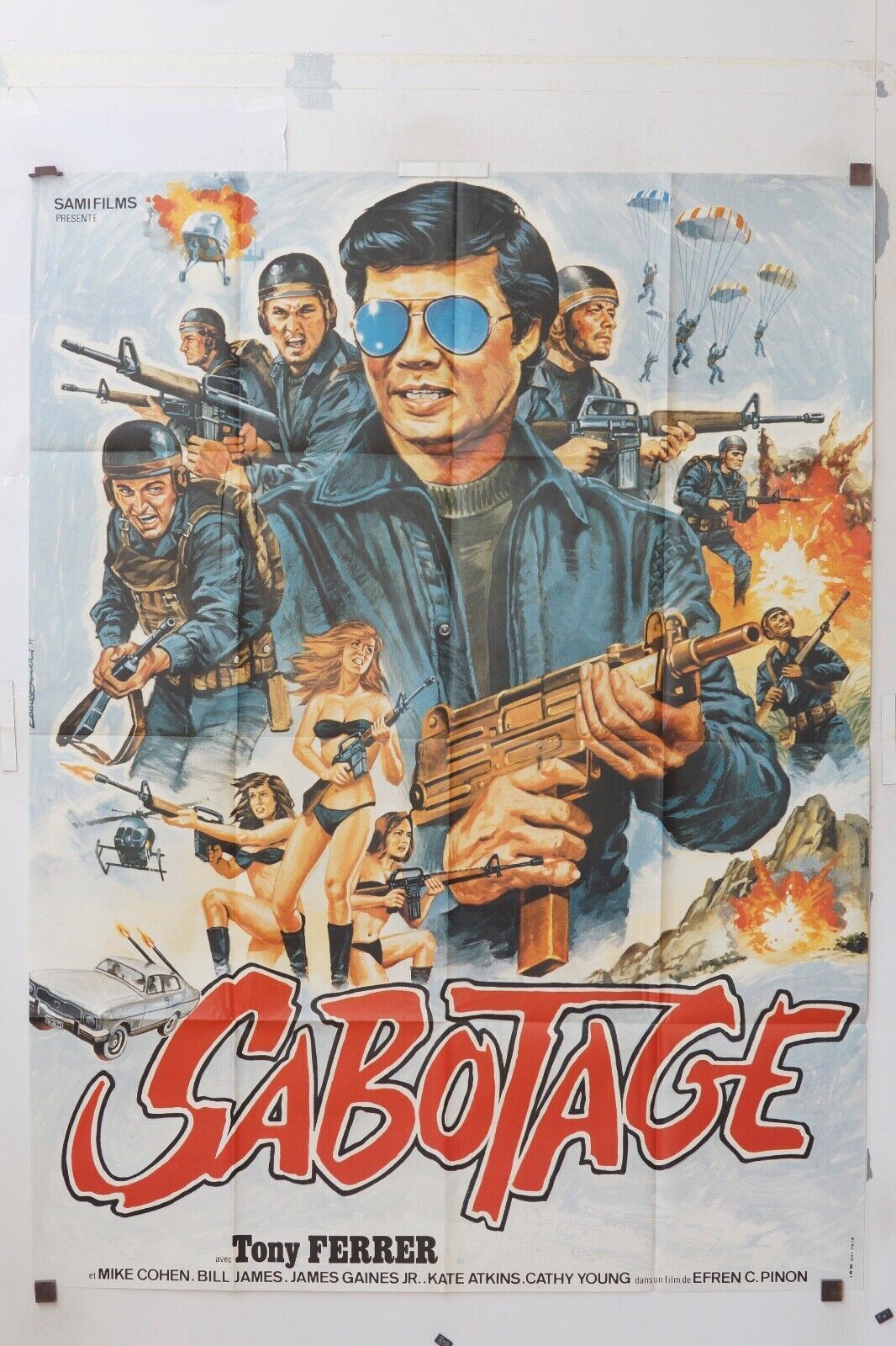 SABOTAGE MOVIE POSTER ORIGINAL 120x160 MIKE COHEN