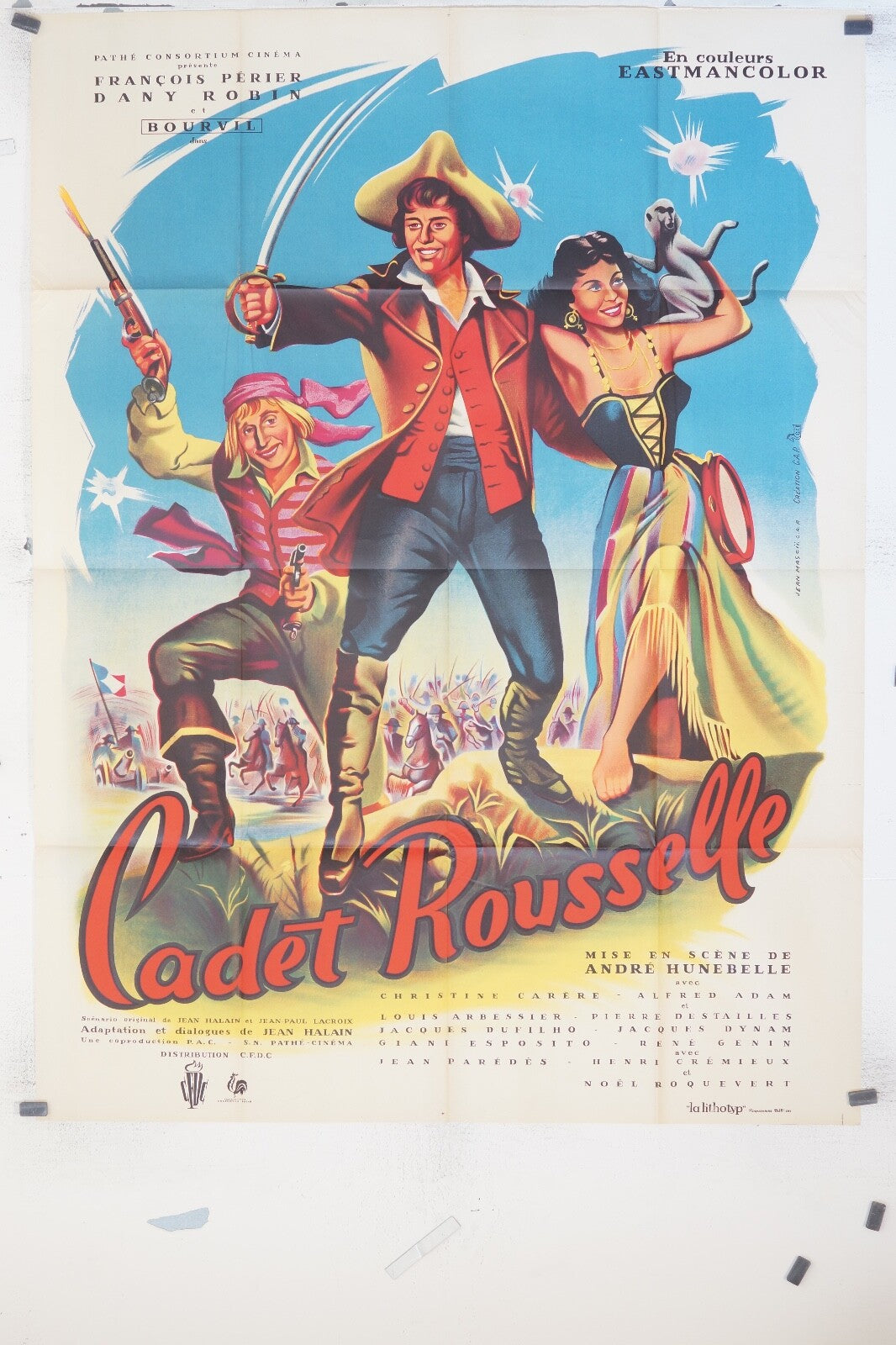 CADET ROUSELLE MOVIE POSTER ORIGINAL (120x160), Andre Hunebelle