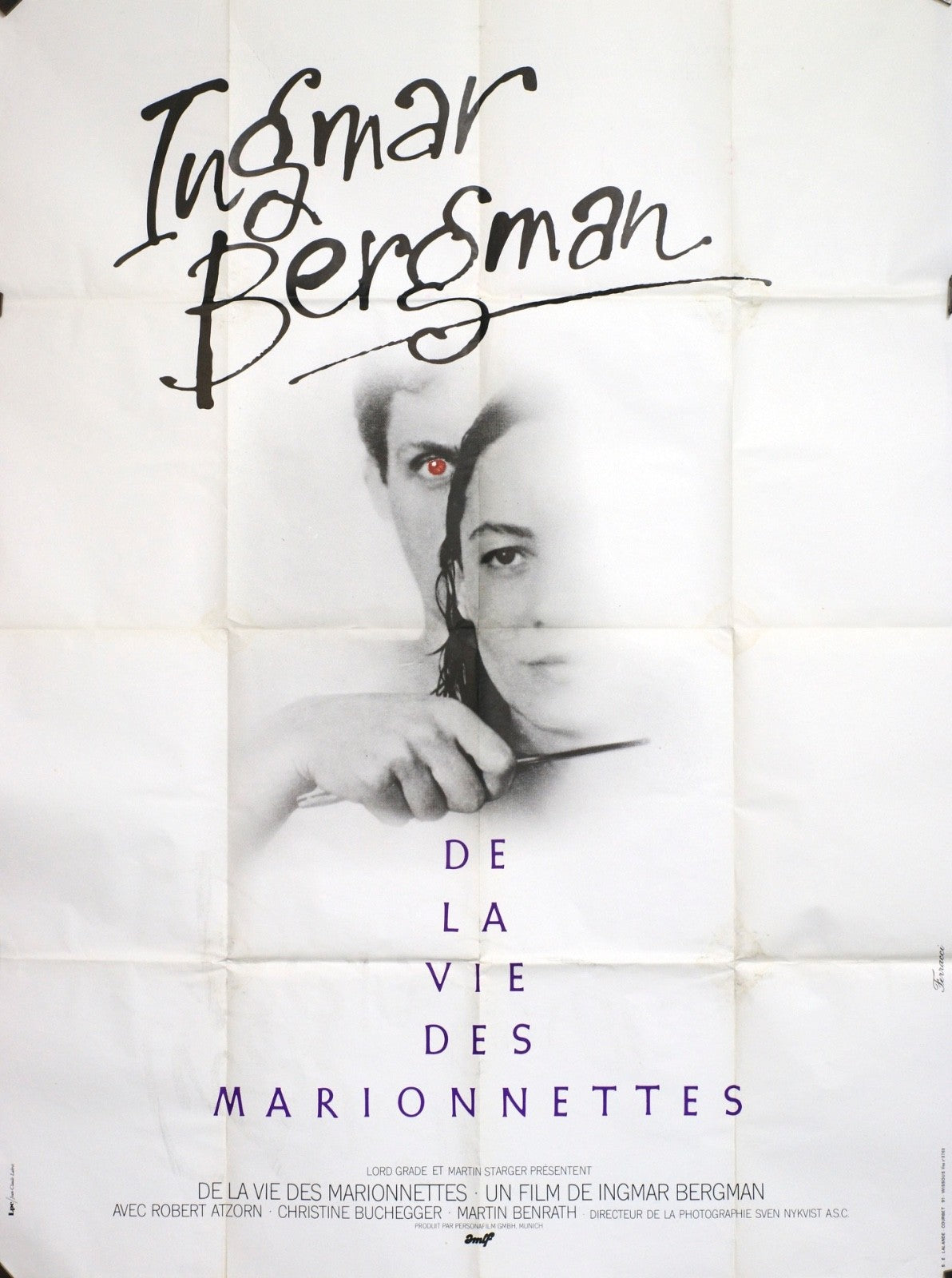 DE LA VIE DES MARIONNETTES INGMAR BERGMAN movie poster ORIGINAL 120x160