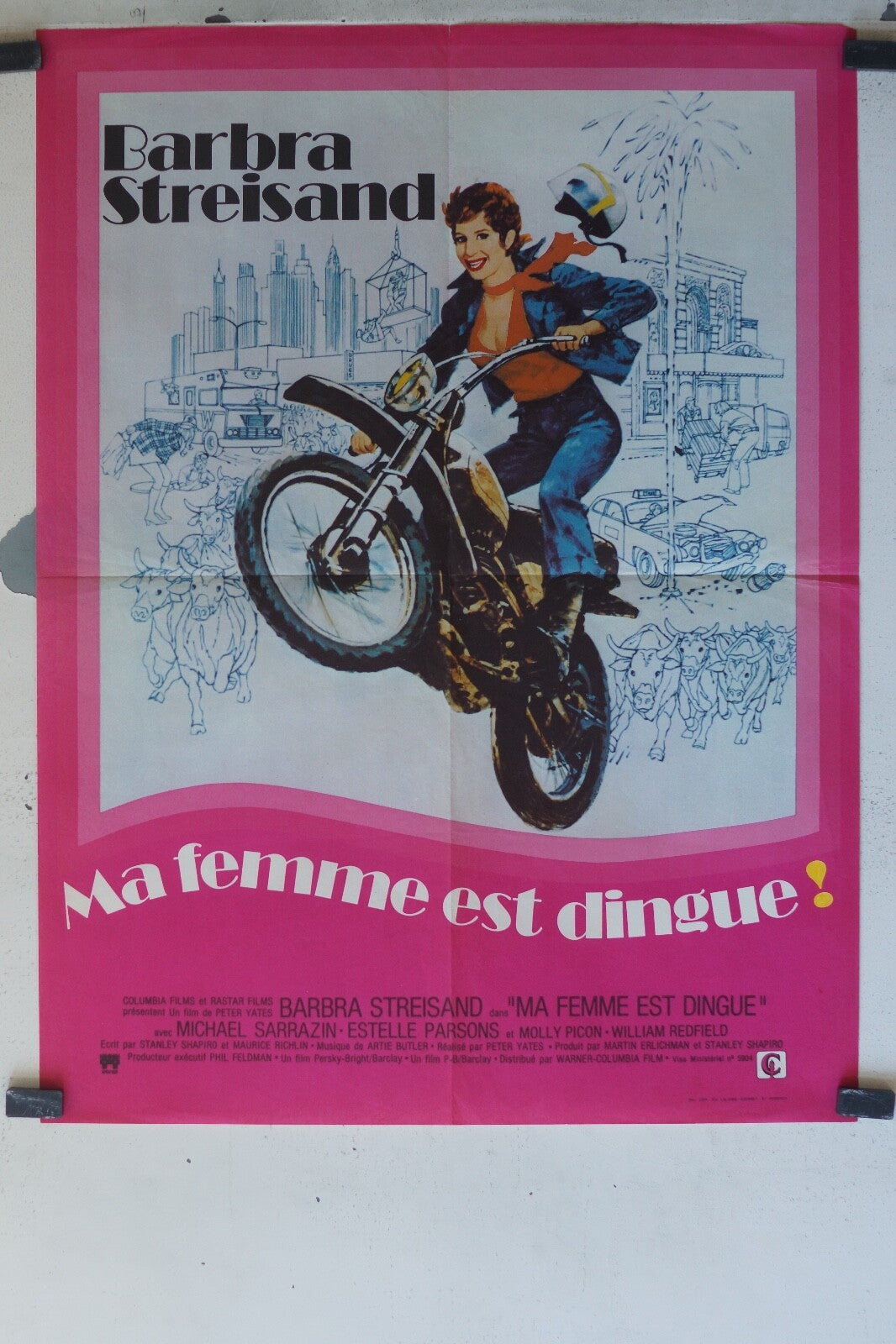 MA FEMME EST DINGUE MOVIE POSTER ORIGINAL (60X80) Barbra Streisand
