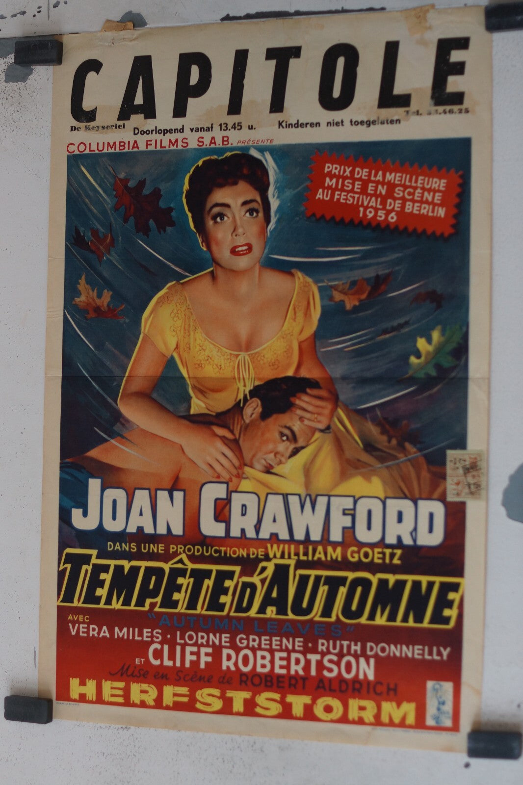 TEMPÊTE D'AUTOMNE (POSTER ORIGINAL BELGE), 30x55, CRAWFORD JOHN