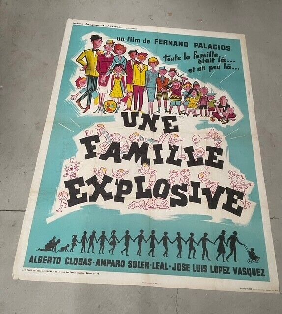UNE FAMILLE EXPLOSIVE, MOVIE POSTER ORIGINAL 120x160 , ALBERTO CLOSAS