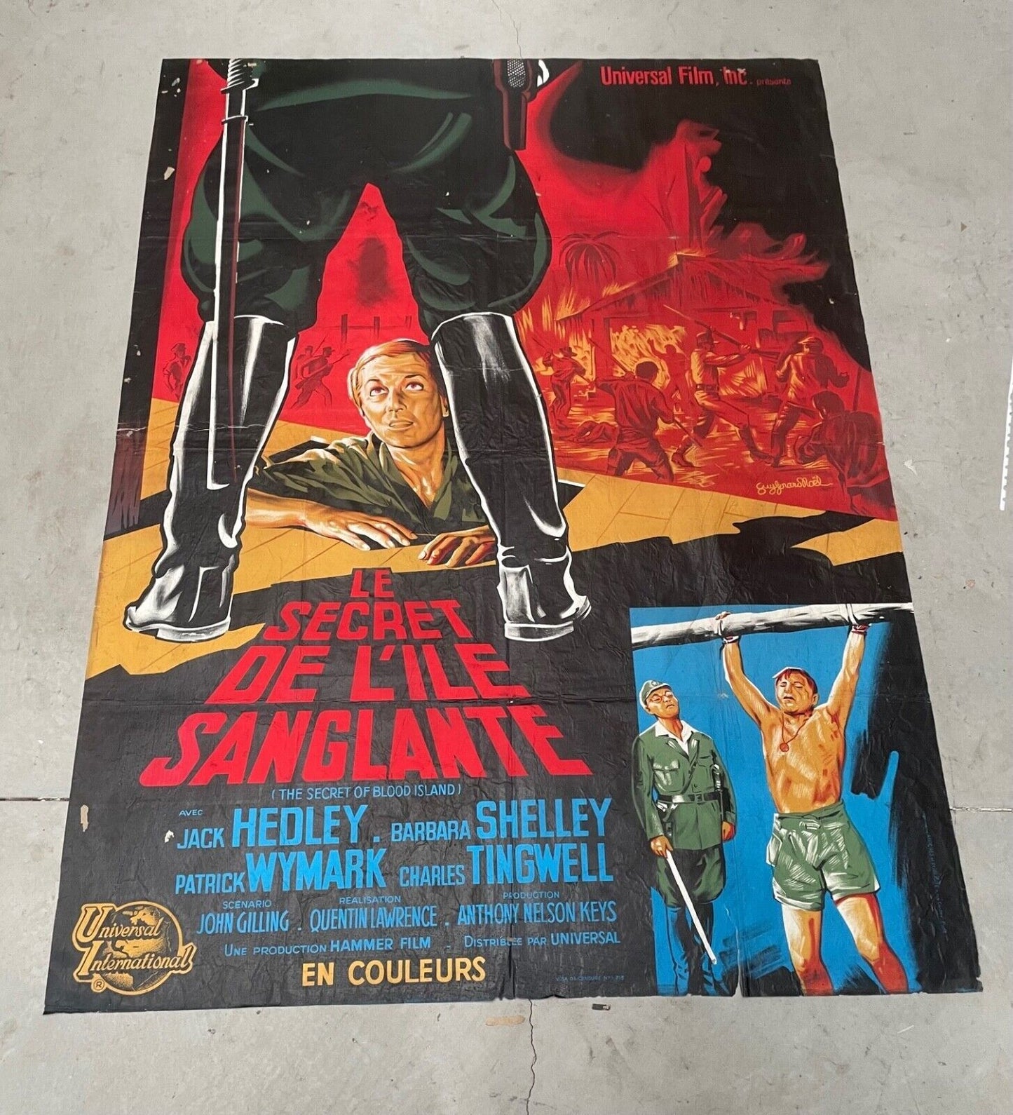 LE SECRET DE L’ILE SANGLANTE Original Movie Poster 120X160 JACK HEDLEY