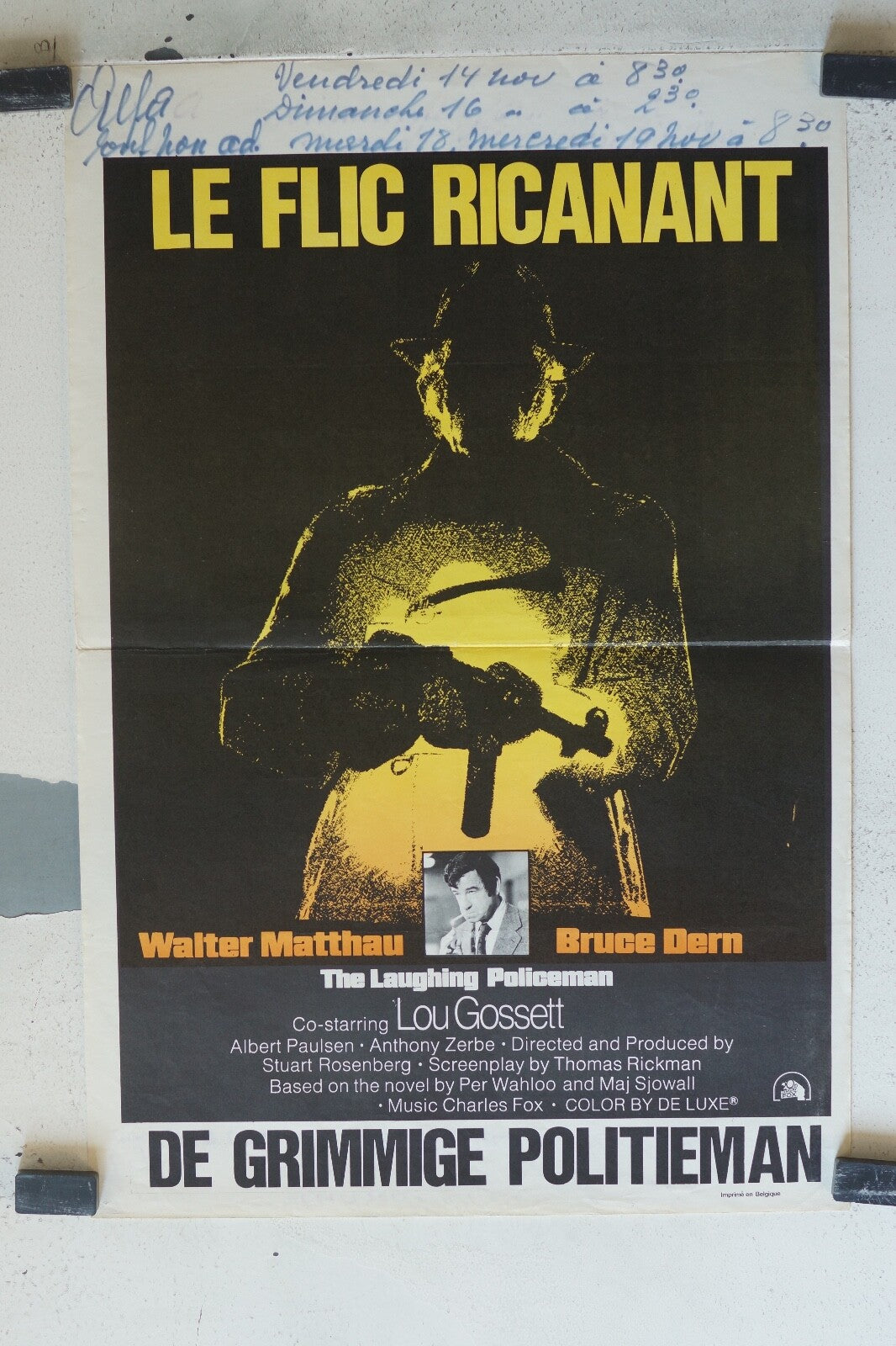 FLIC RICANANT (LE), belge ORIGINAL MOVIE POSTER 30x55 Walter Matthau