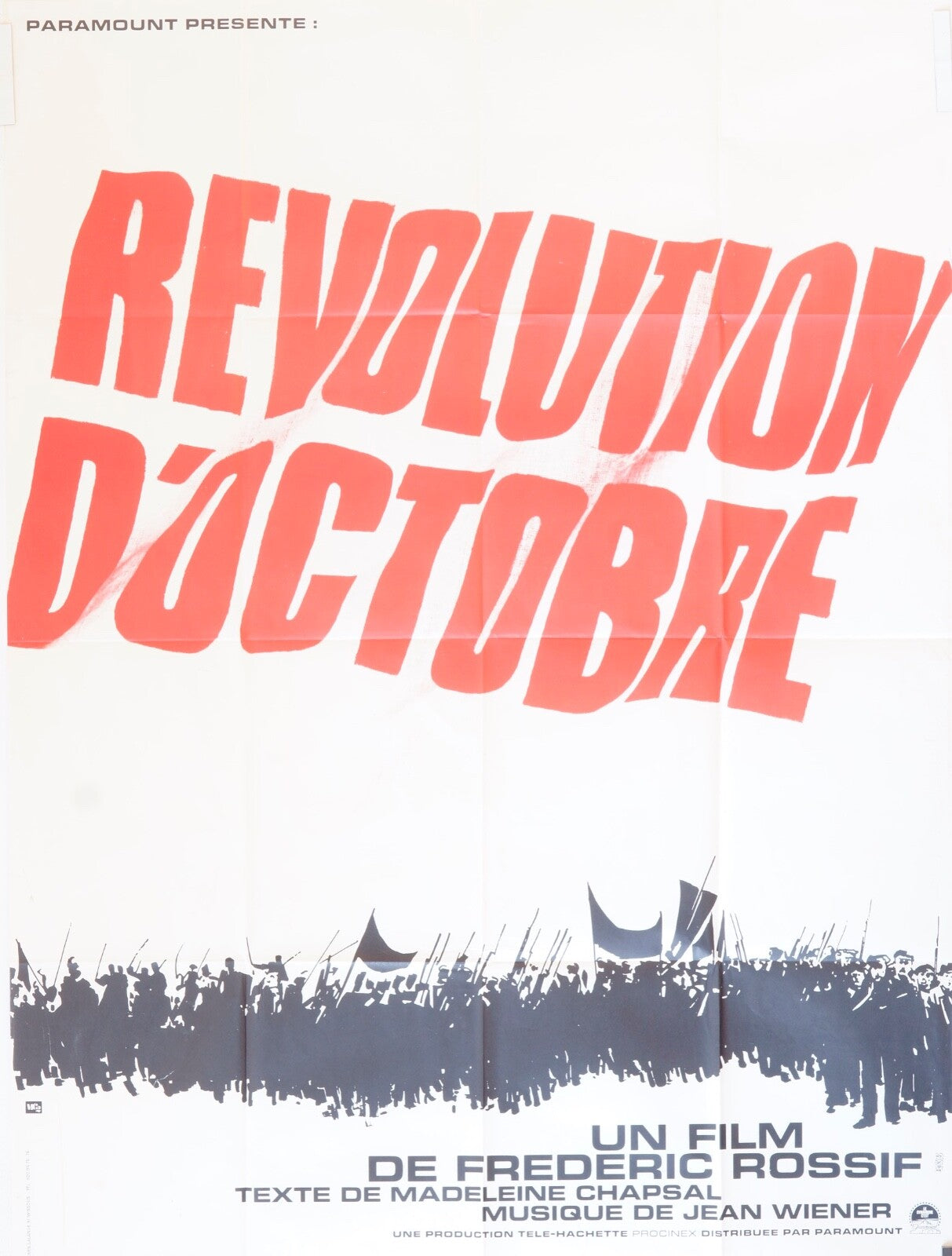 RÉVOLUTION D’OCTOBRE POSTER ORIGINAL (120X160) FREDERIC ROSSIF