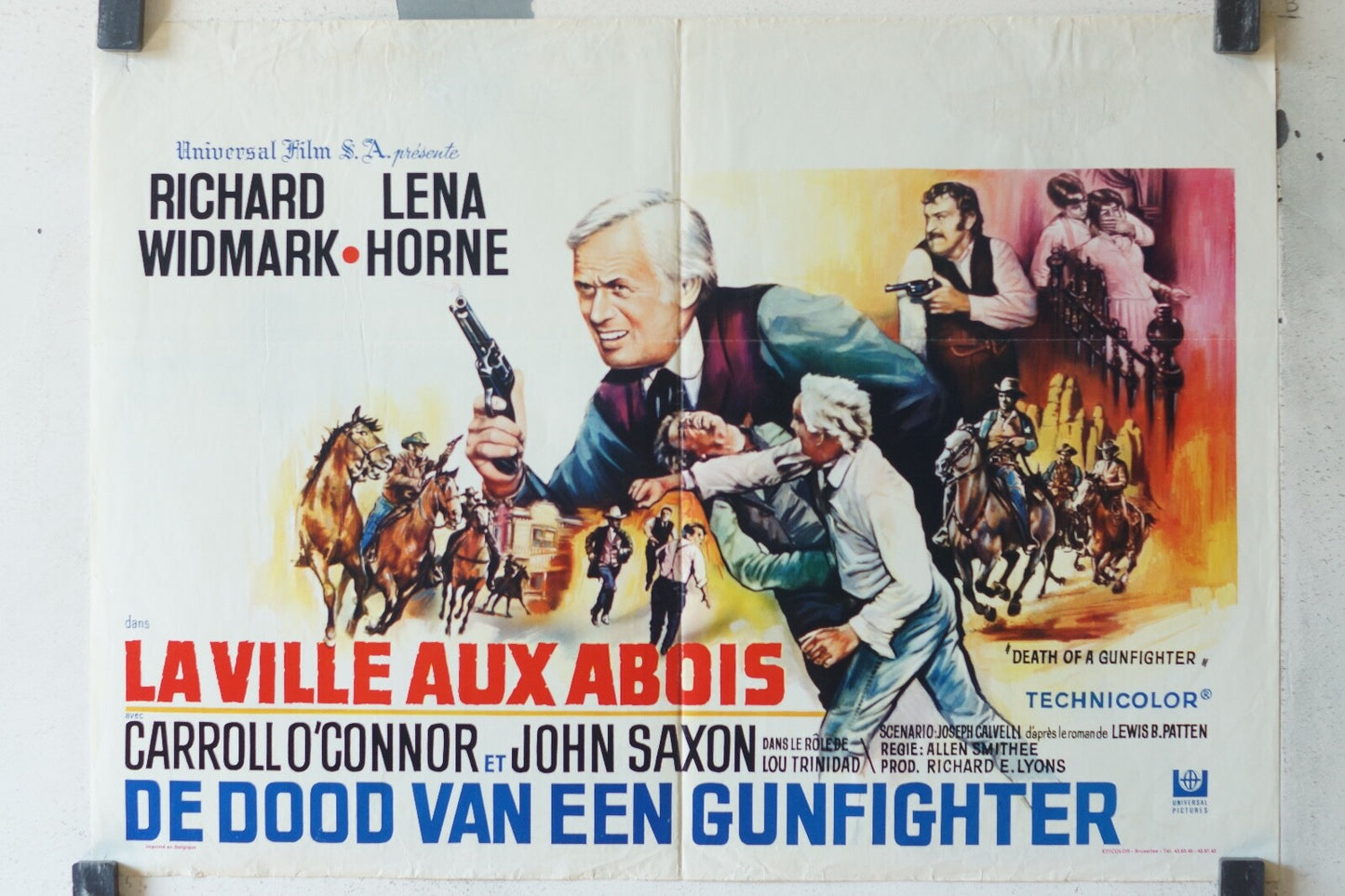 VILLE AUX ABOIS (LA) (belge) MOVIE POSTER ORIGINAL 54x40 Richard Widmark