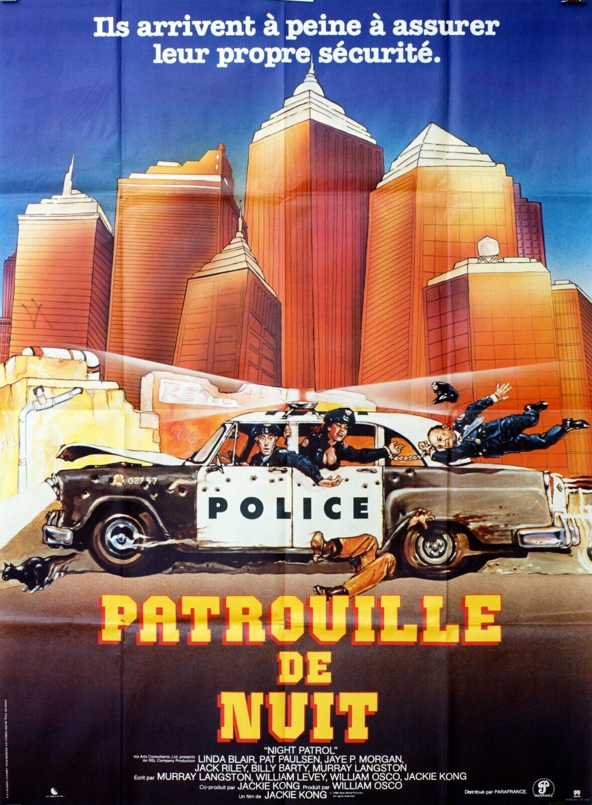 PATROUILLE DE NUIT MOVIE POSTER ORIGINAL 120x160 LINDA BLAIR