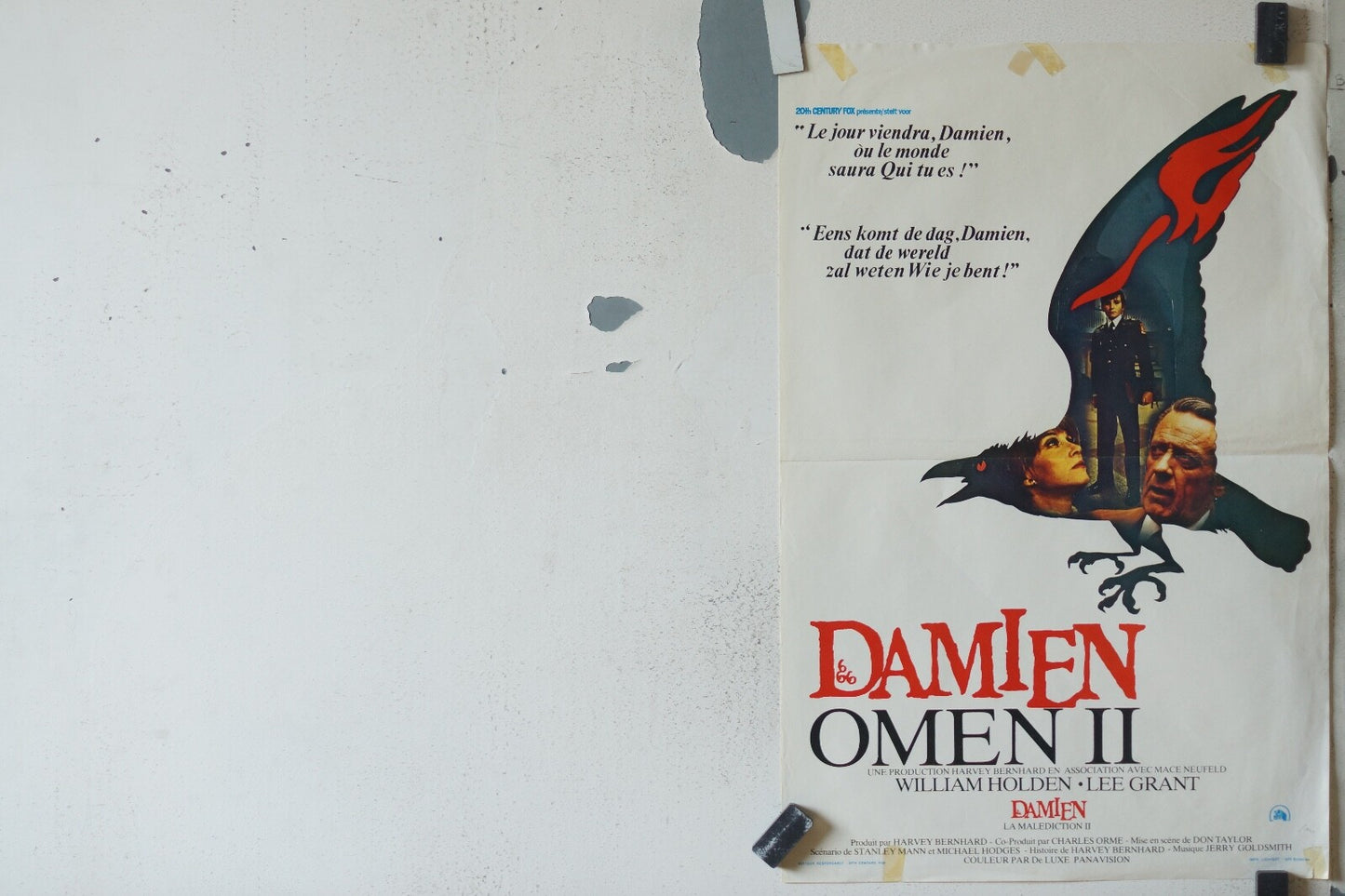 DAMIEN OMEN II BELGE MOVIE POSTER ORIGINAL 55x36 William Holden , Lee Grant