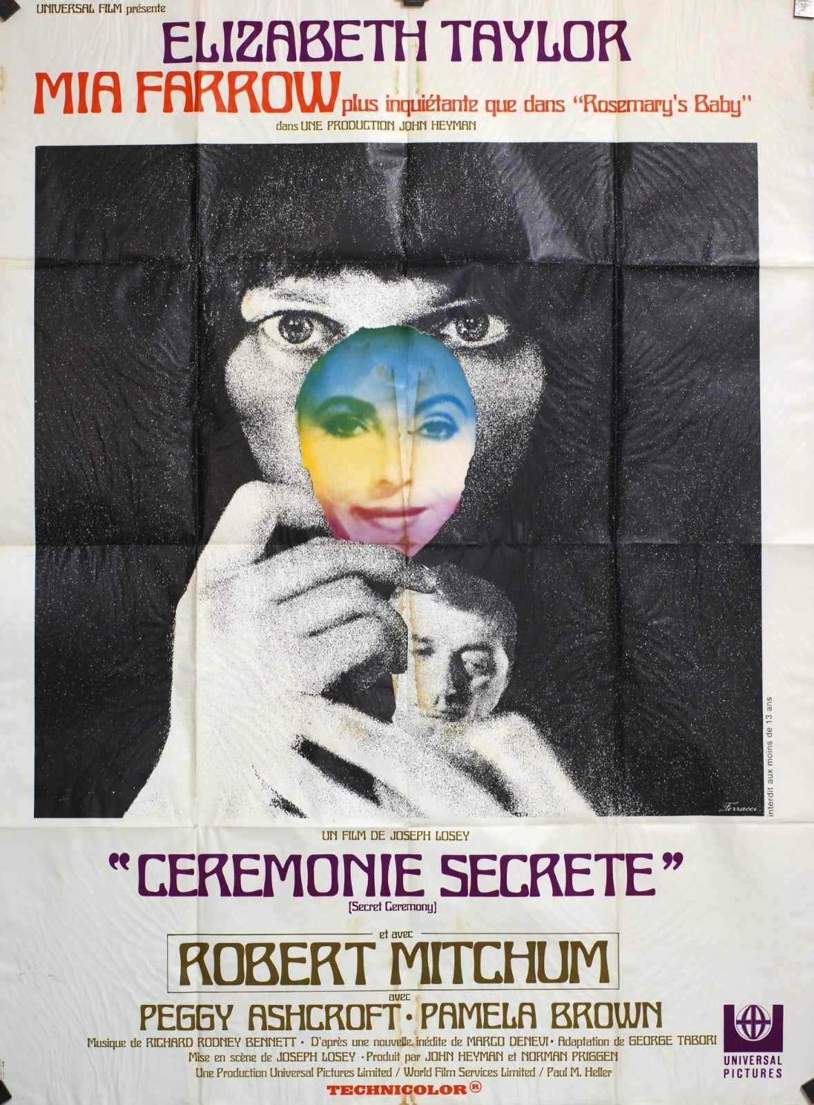 CEREMONIE SECRETE ROBERT MITCHUM MOVIE POSTER ORIGINAL 120x160