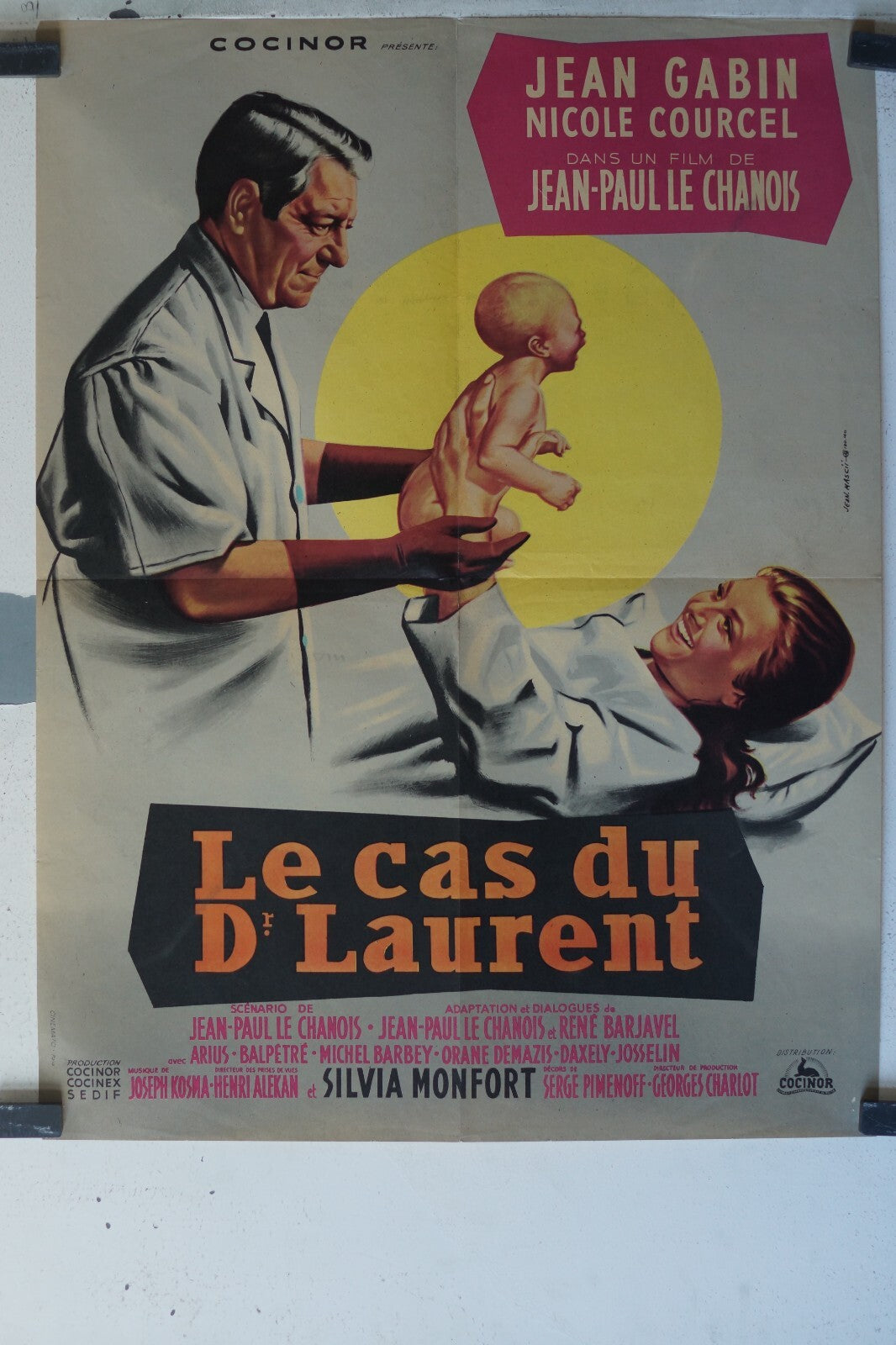 CAS DU DR. LAURENT (LE) ORIGINAL MOVIE POSTER 50X66 Jean Gabin , Nicole Courcel