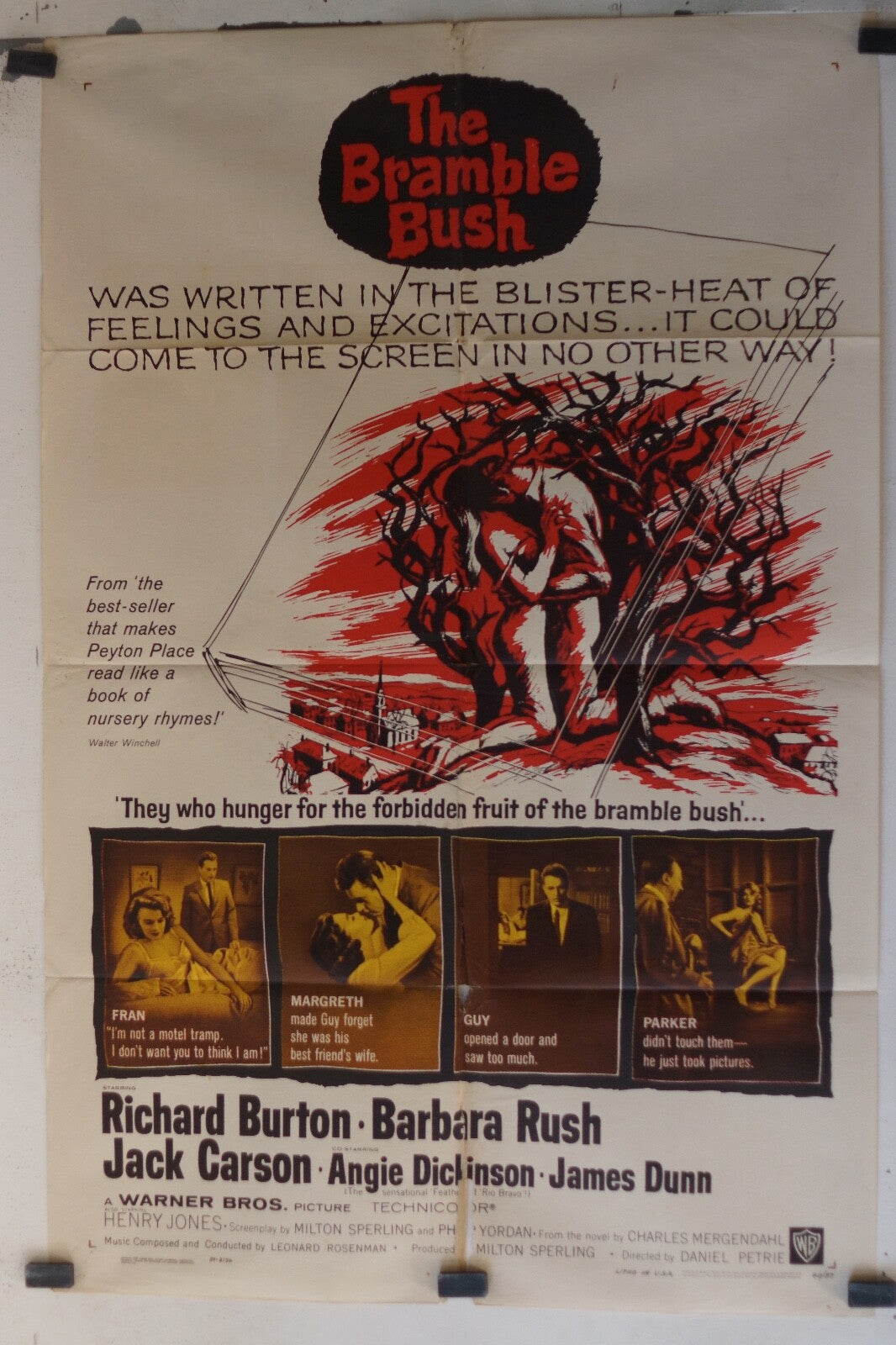 THE BRAMBLE BUSH 70x100 ORIGINAL MOVIE POSTER RICHARD BURTON – BARBARA RUSH