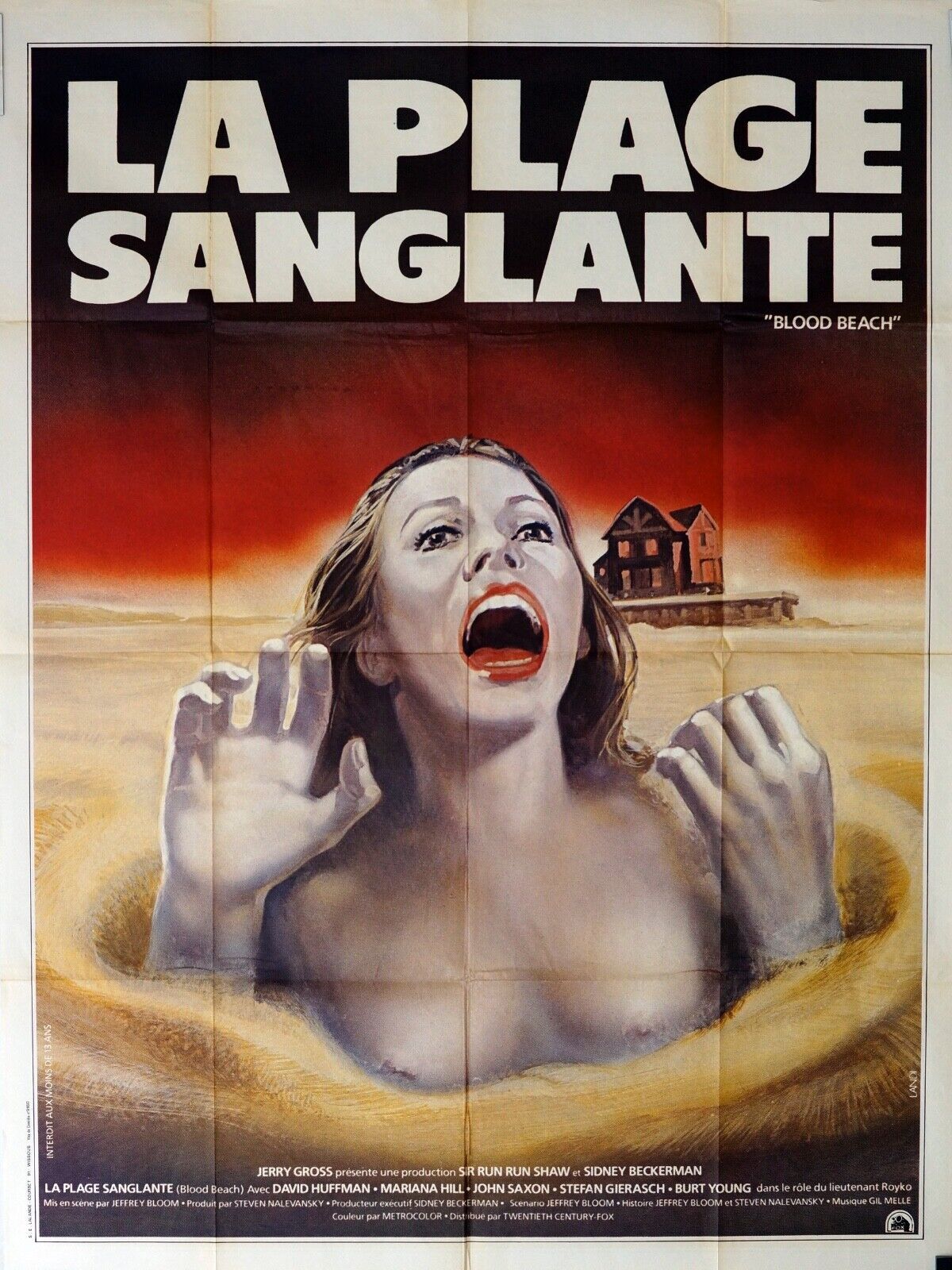 LA PLAGE SANGLANTE MOVIE POSTER ORIGINAL (120x160) DAVID HUFFMAN