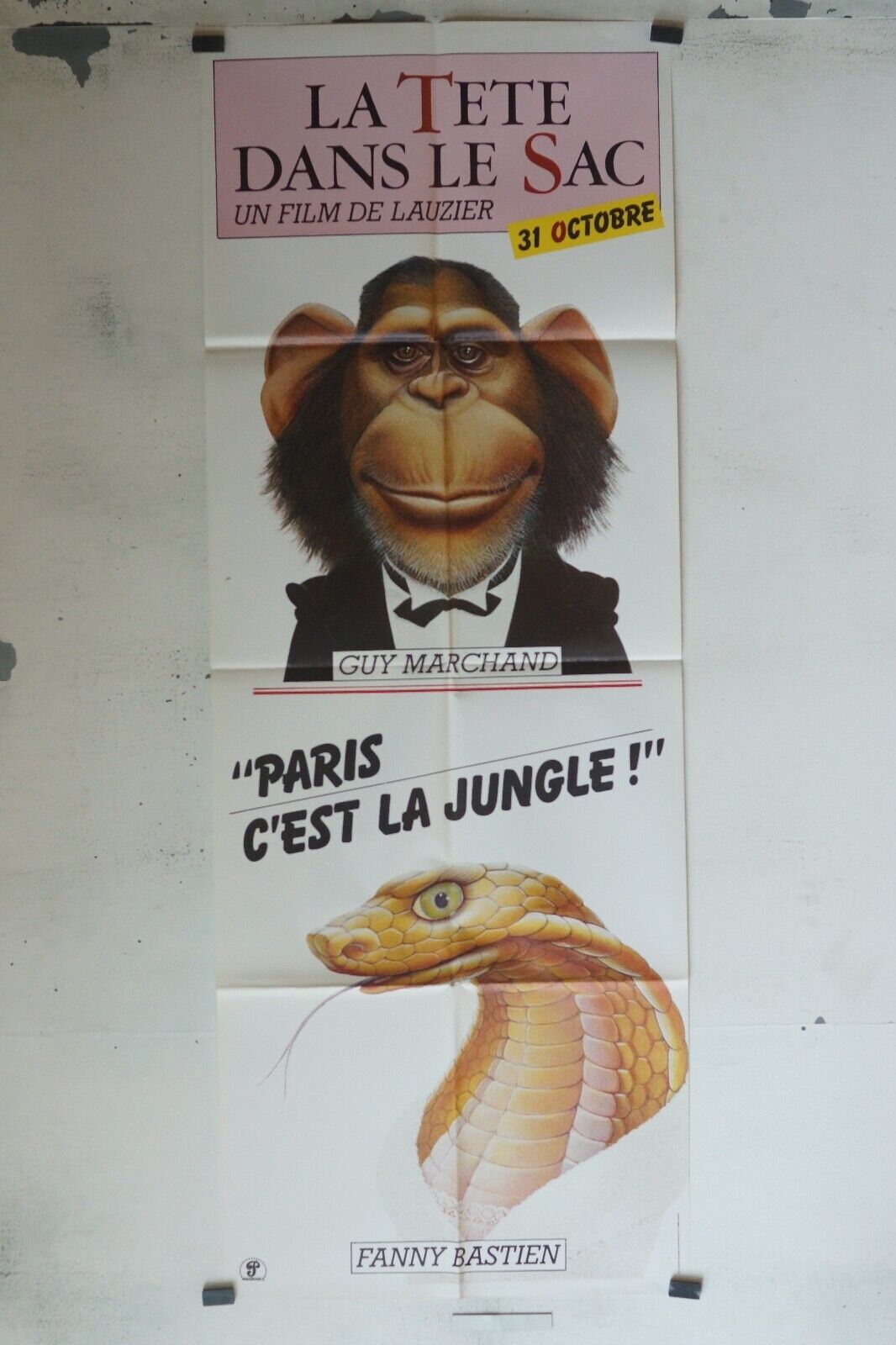 LA TÊTE DANS LE SAC MOVIE POSTER ORIGINAL 60x160 LAUZIER