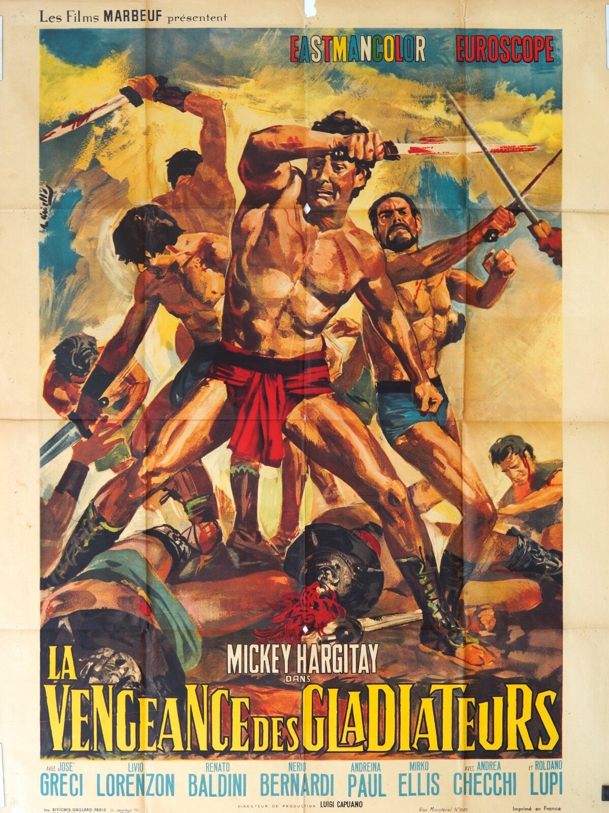 LA VENGEANCE DES GLADIATEURS MOVIE POSTER ORIGINAL (120x160) JOSE GRECI