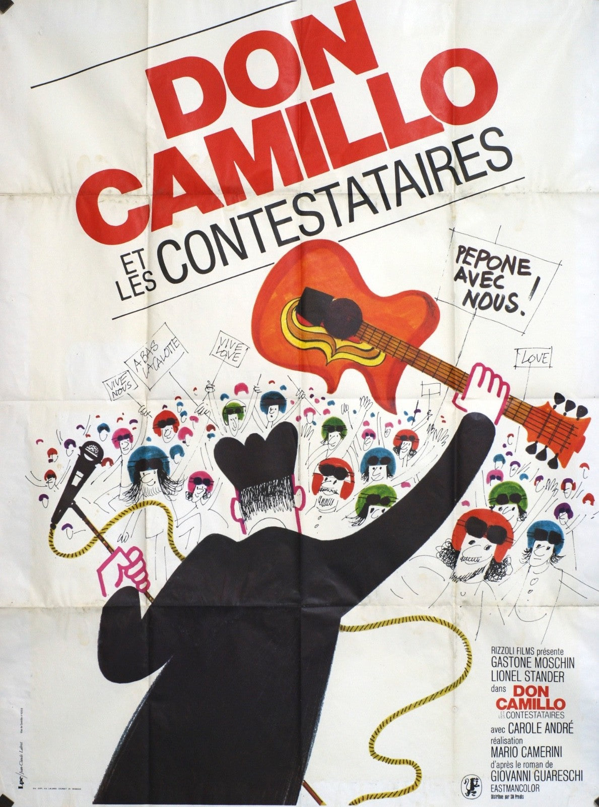 DON CAMILLO ET LES CONTESTATAIRES GASTONE MOSCHIN MOVIE POSTER ORIGINAL 120x160