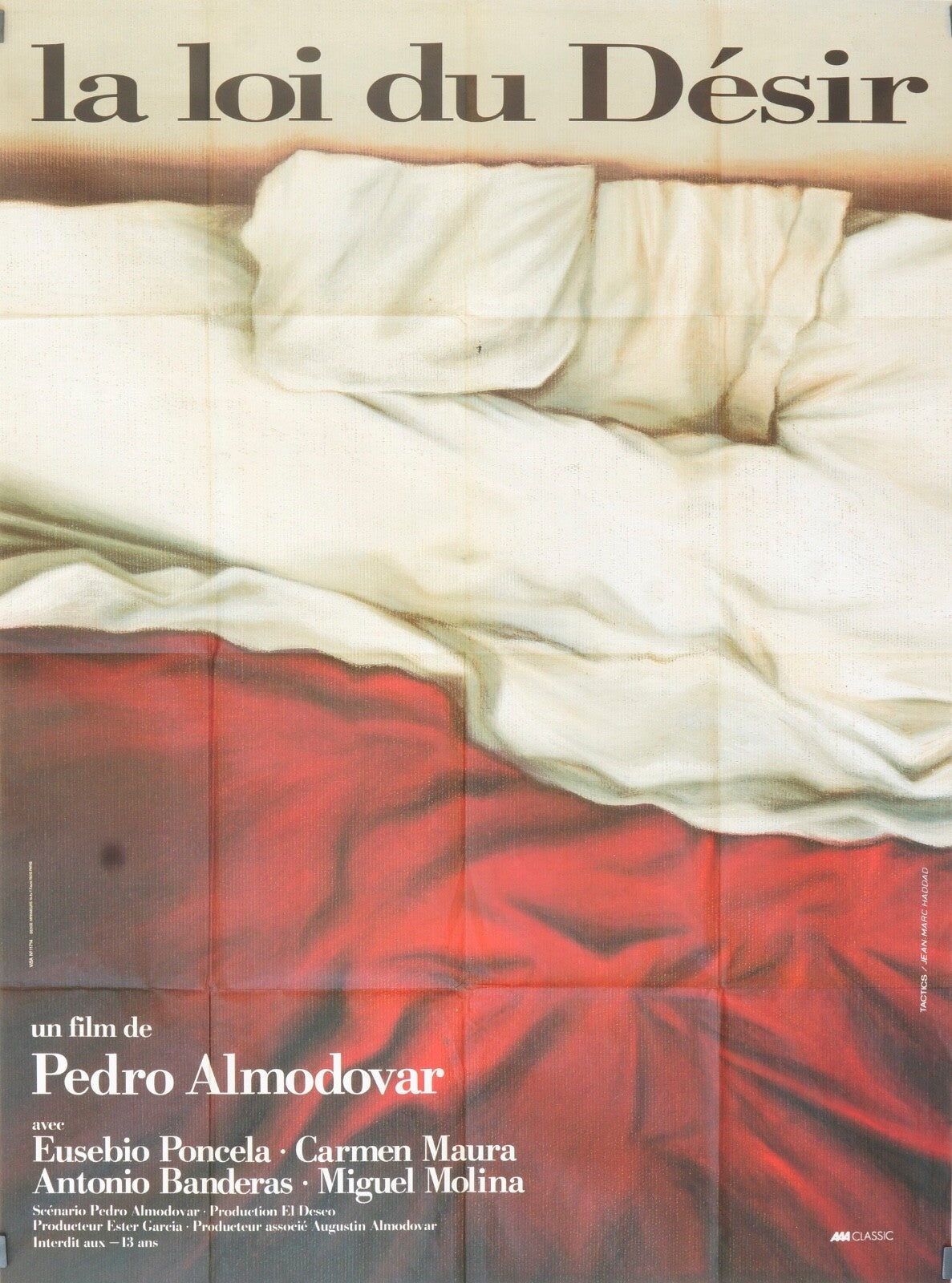 LA LOI DU DÉSIR MOVIE POSTER ORIGINAL 120x160 PEDRO ALMODOVAR