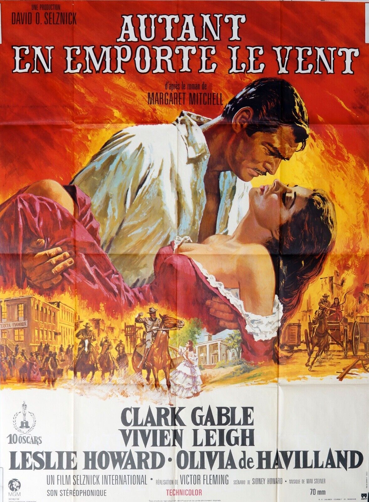 AUTANT EN EMPORTE LE VENT MOVIE POSTER ORIGINAL 120x160 CLARK GABLE