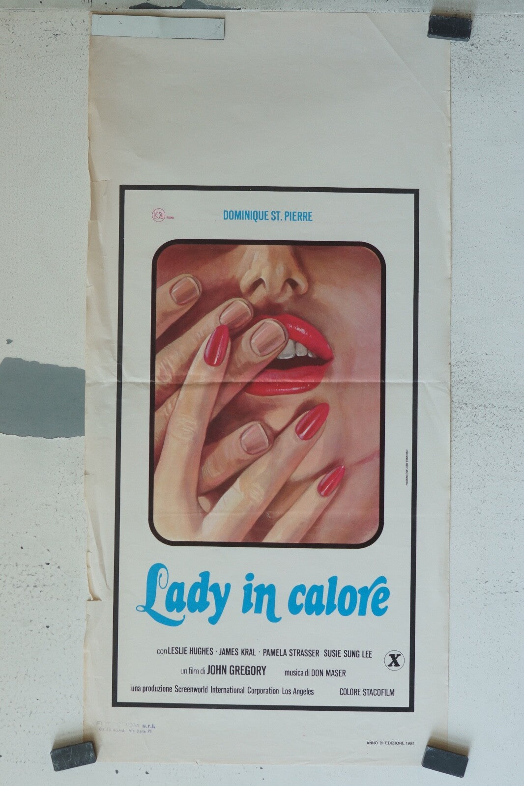 LADY IN COLORE, MOVIE POSTER EROTIC, (35X70) LESLIE HUGHES