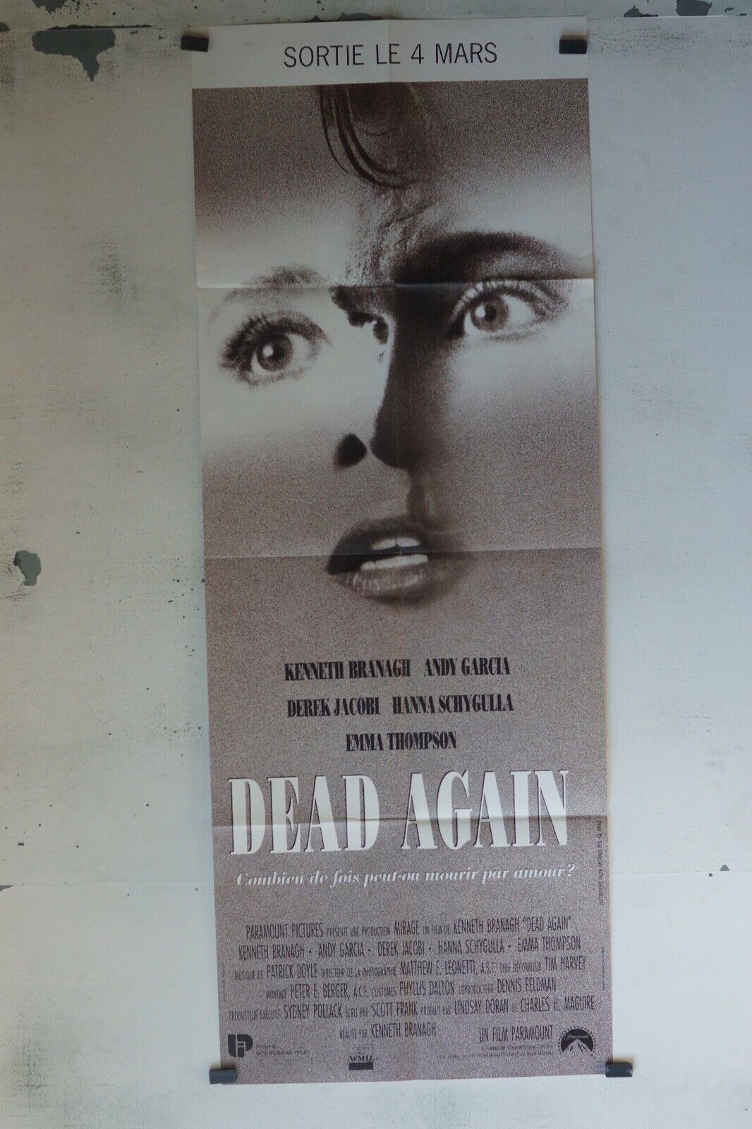 DEAD AGAIN POSTER ORIGINAL 60x160 ANDY GARCIA