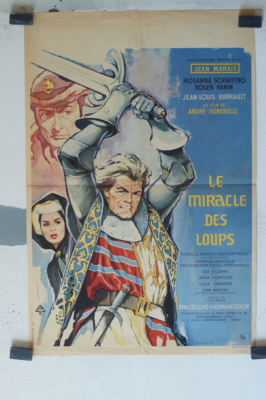 MIRACLE DES LOUPS (LE) MOVIE POSTER ORIGINAL 40X60, JEAN MARAIS