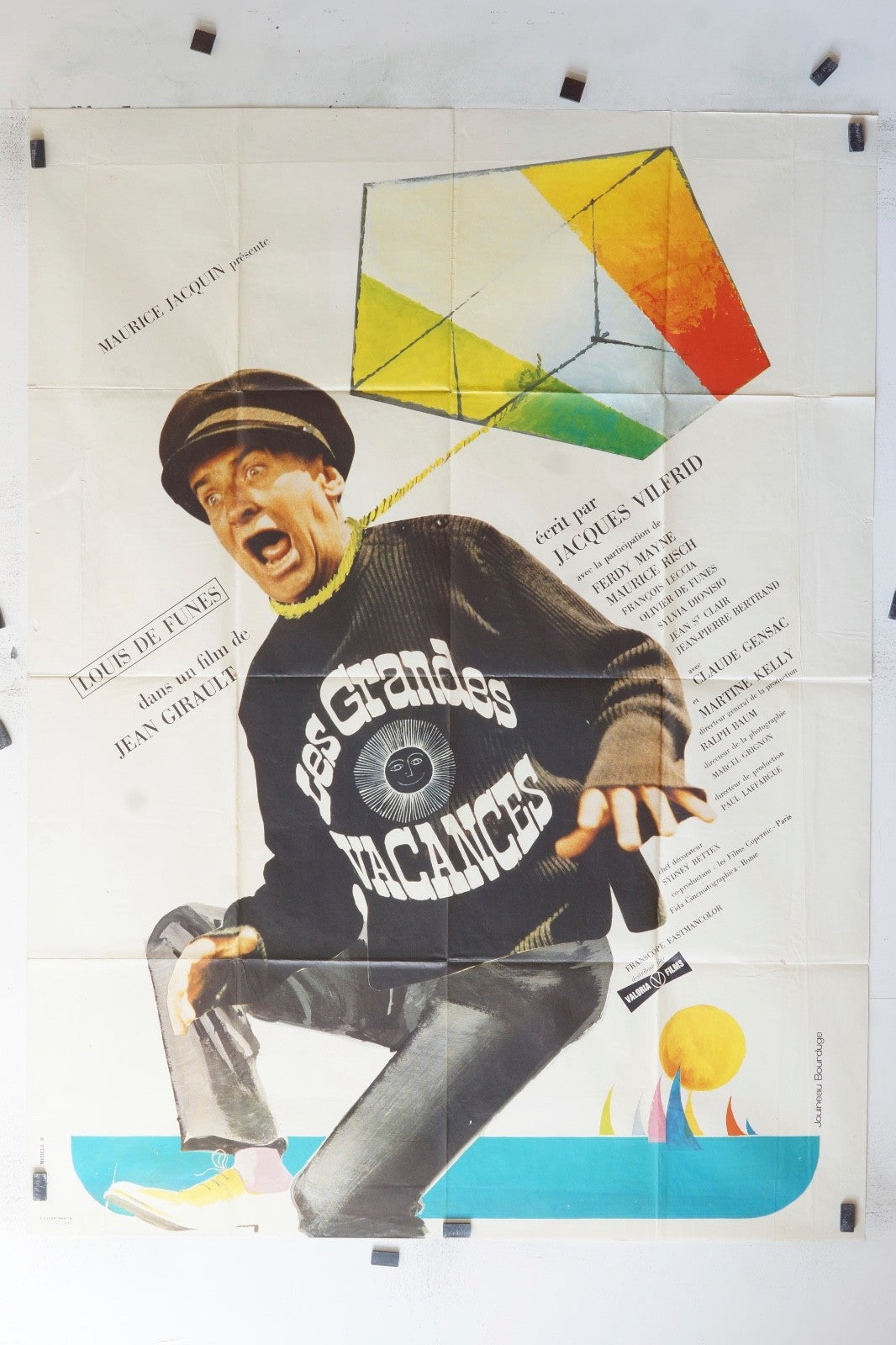 FOND BLANC LES GRANDES VACANCES LOUIS DE FUNES MOVIE POSTER ORIGINAL 120x160