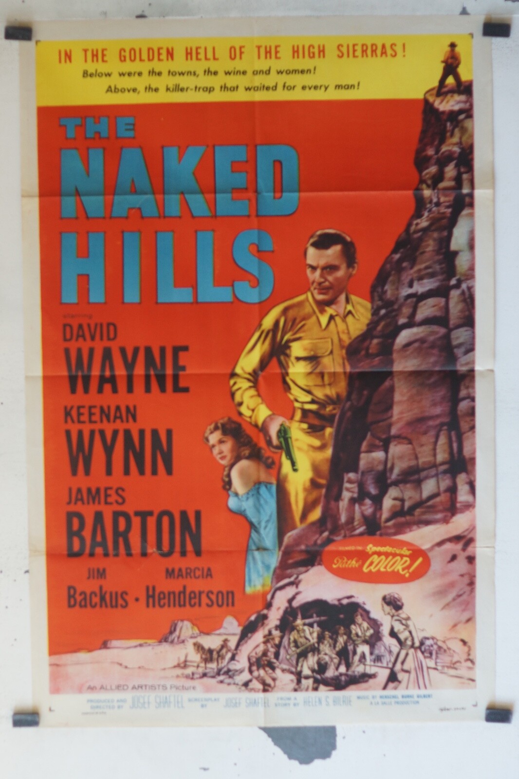 THE NAKED HILLS MOVIE POSTER 69x106 David wayne , Keenan Wynn