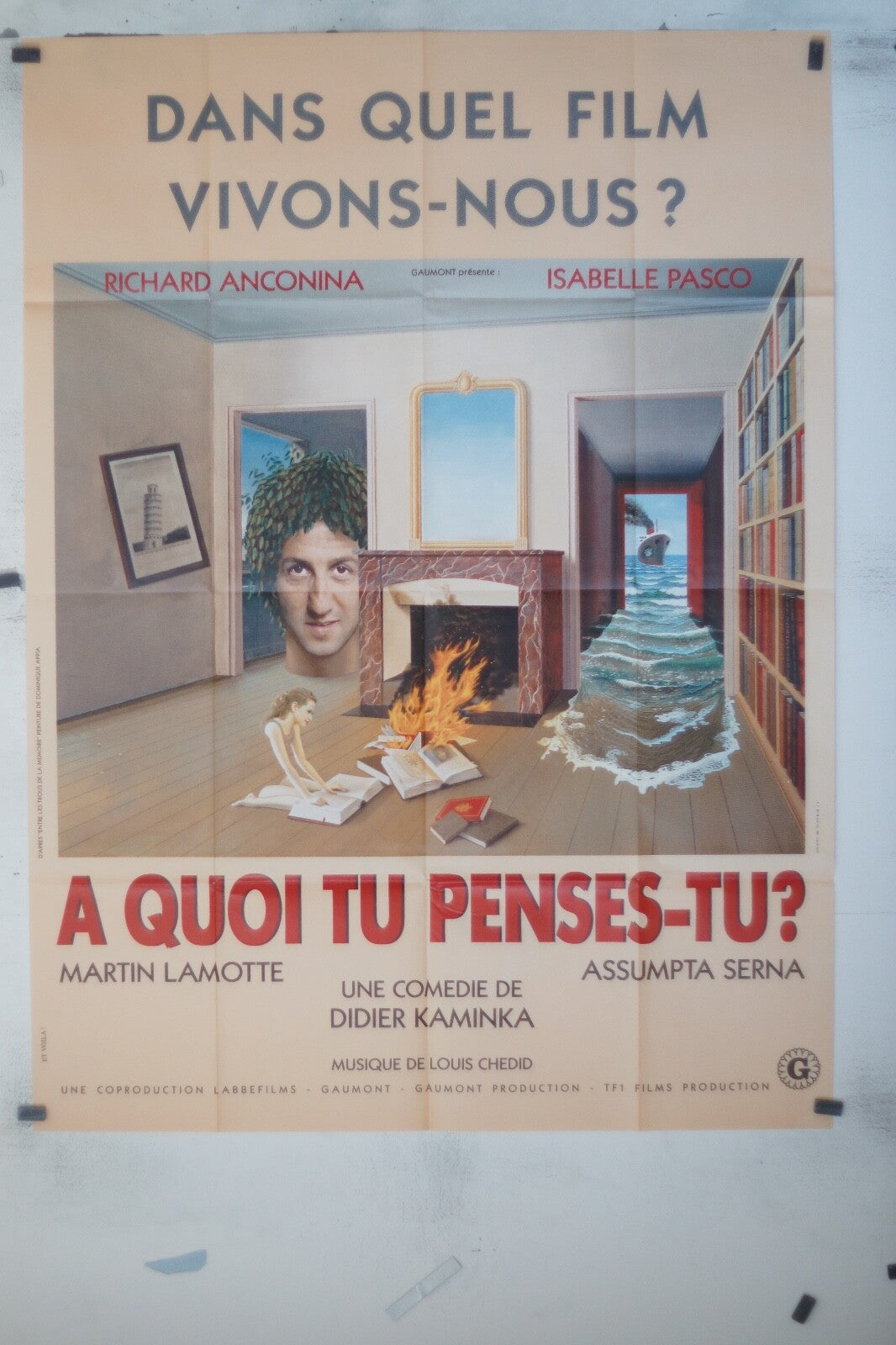 A QUOI TU PENSES-TU ? movie poster ORIGINAL 120x160, Richard Anconina