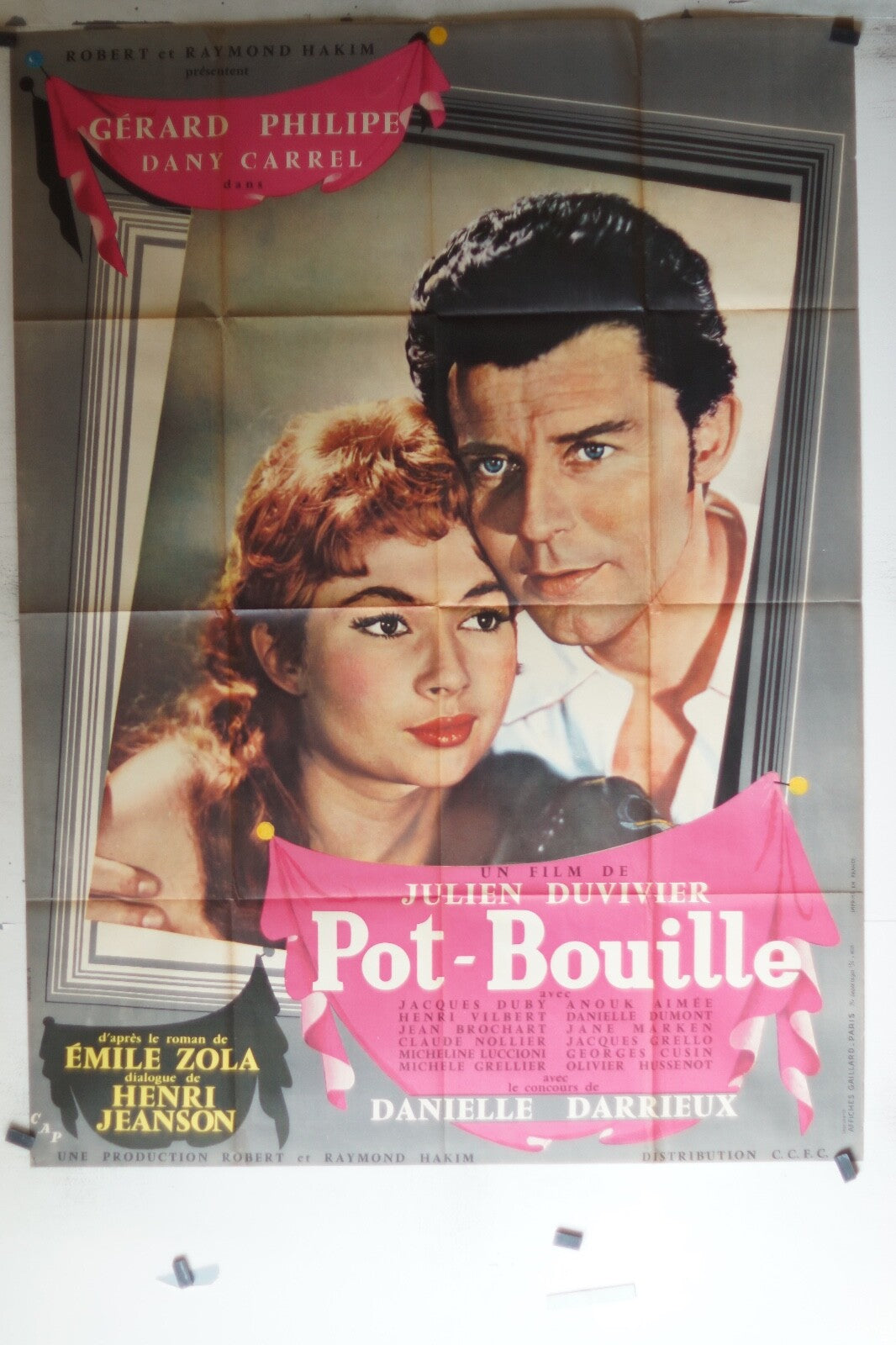 POT-BOUILLE ORIGINAL MOVIE POSTER 120x160 Gérard Philipe , Dany Carrel