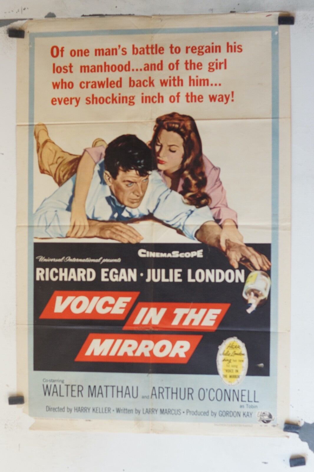 VOICE IN THE MIRROR (1958) 70X100 ORIGINAL MOVIE POSTER RICHARD EGAN, JULIEN