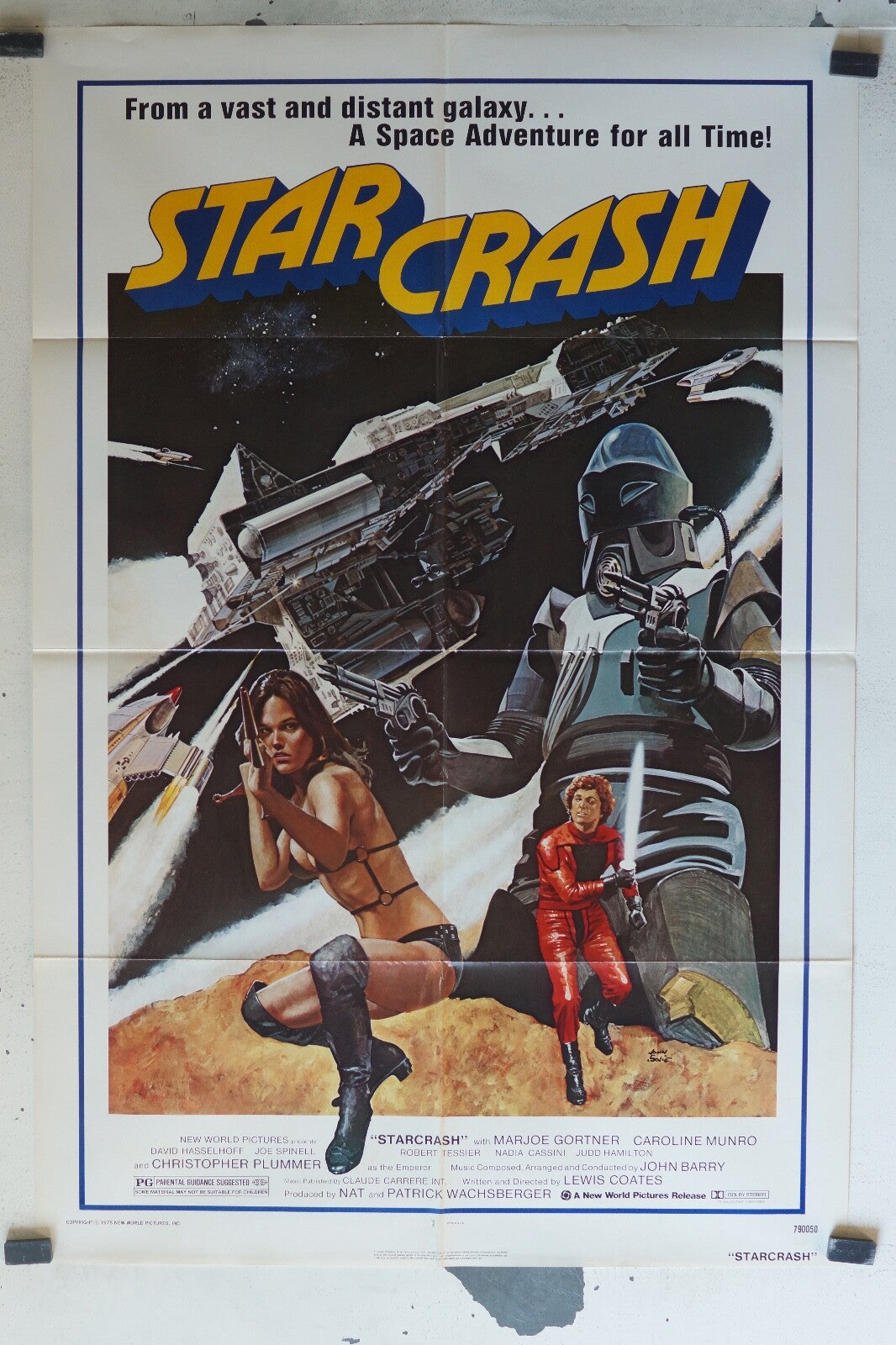 STAR CRASH MOVIE POSTER 68x104 Marjoe Gortner , Caroline Munro