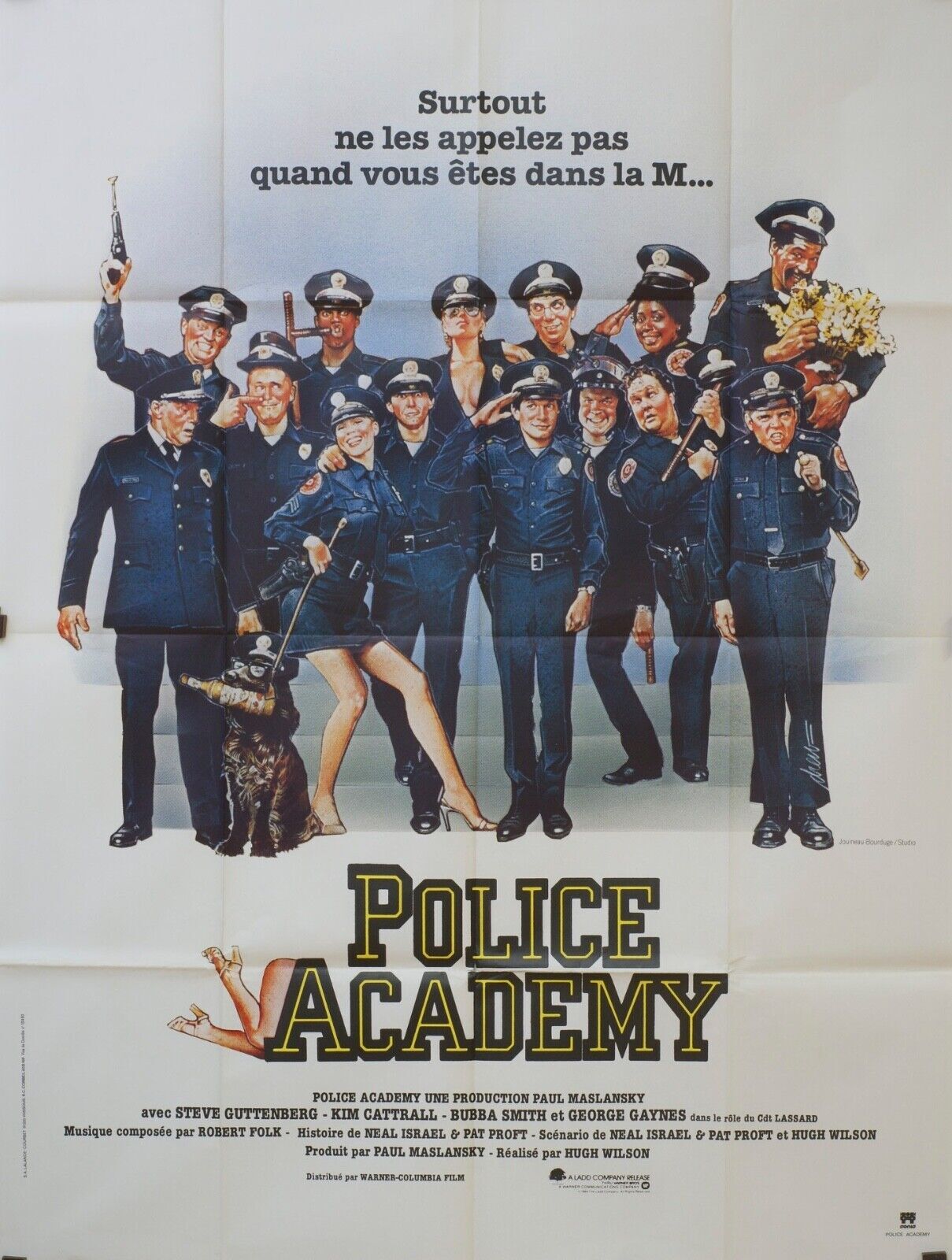 POLICE ACADÉMY POSTER ORIGINAL 120x160 MEL GIBSON