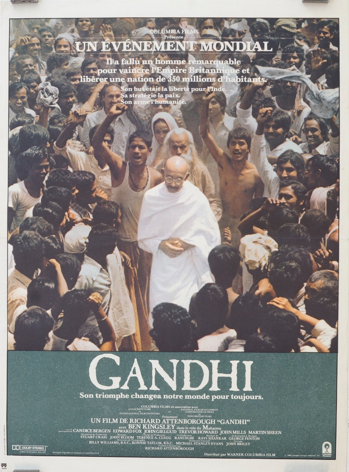 GANDHI Richard Attenborough MOVIE POSTER ORIGINAL 40x60