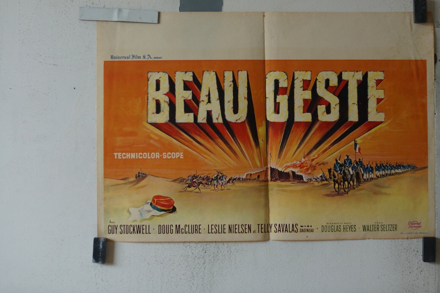 BEAU GESTE MOVIE POSTER ORIGINAL 54x35 Guy Stockwell , Doug McClure ,