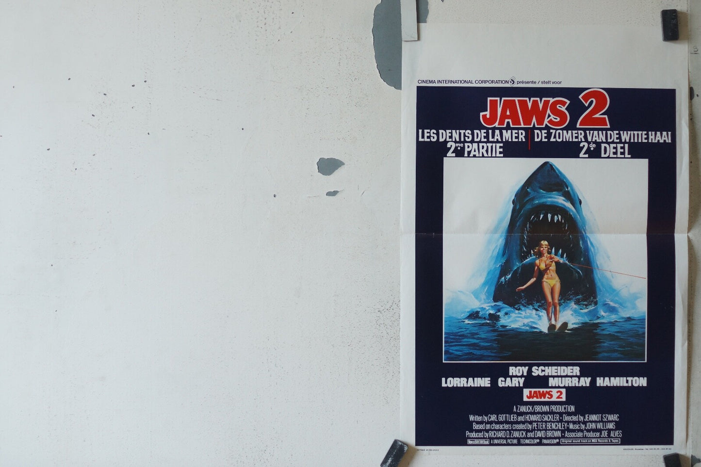 JAWS 2 – LES DENTS DE LA MER 2EME PARTIE BELGE MOVIE POSTER ORIGINAL 55x36