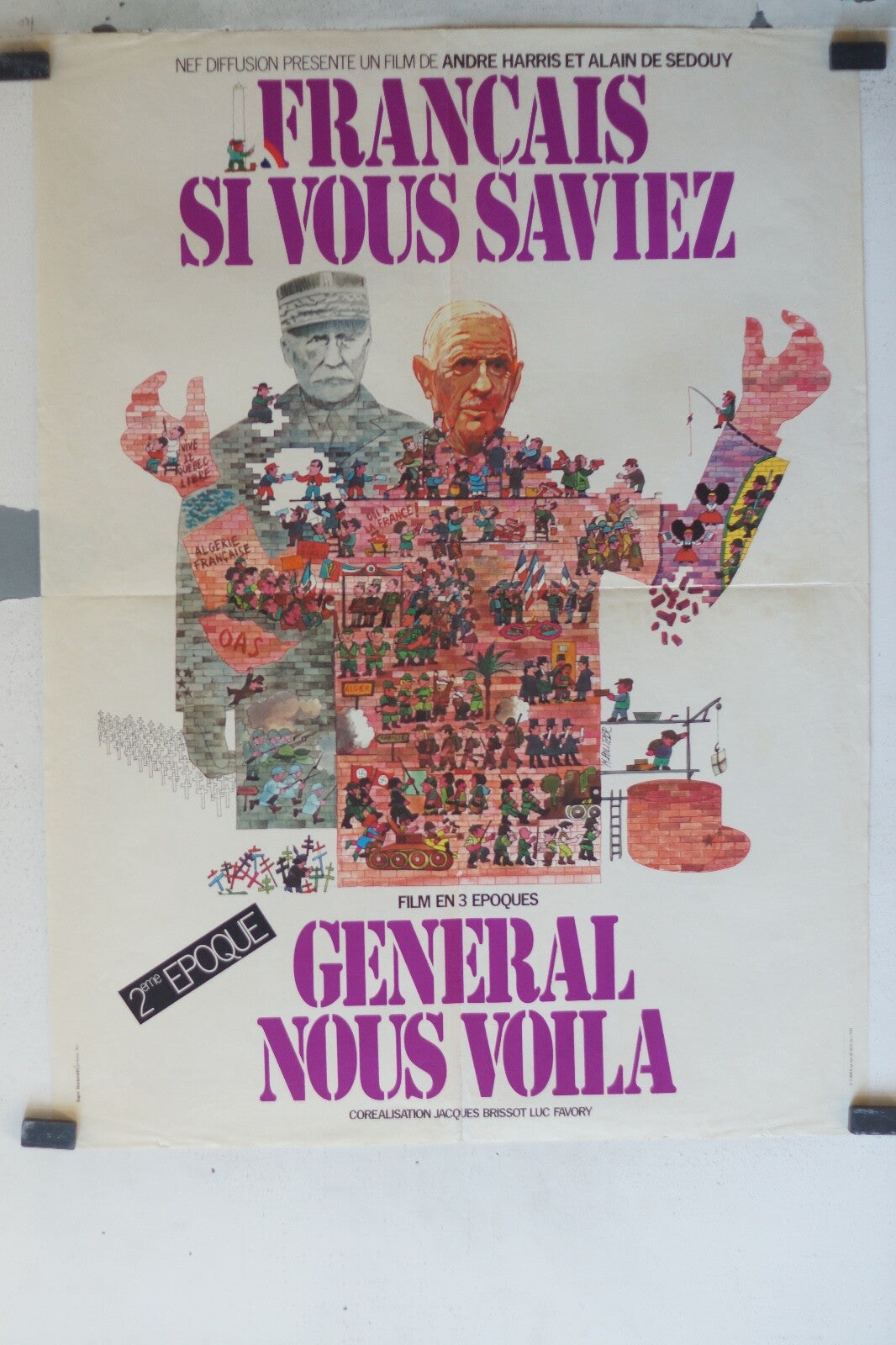 FRANçAIS SI VOUS SAVIEZ …GENERAL NOUS VOILA movie poster ORIGINAL 60x80