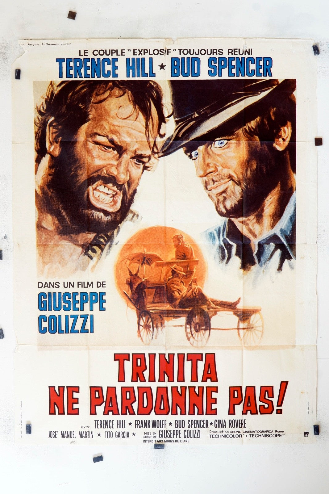 TRINITA NE PARDONNE PAS ! TERENCE HILL MOVIE POSTER ORIGINAL 120x160