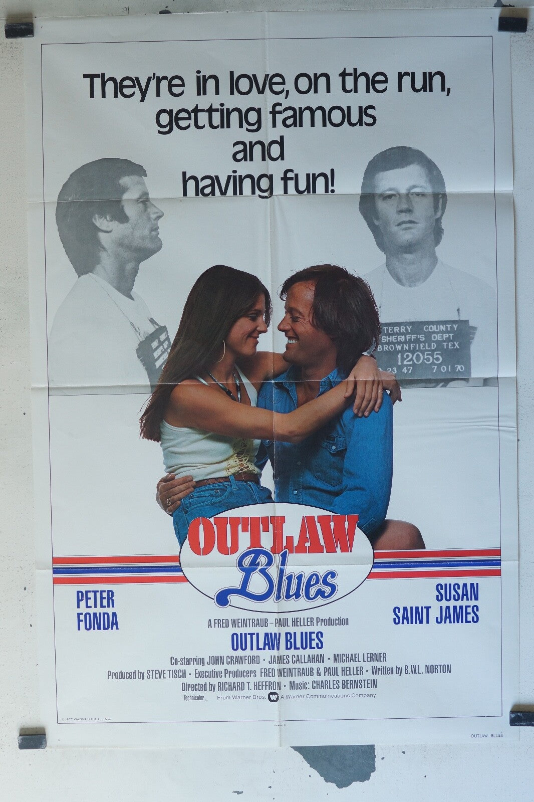 OUTLAW BLUES MOVIE POSTER ORIGINAL 68x104 Peter Fonda , Susan Saint James