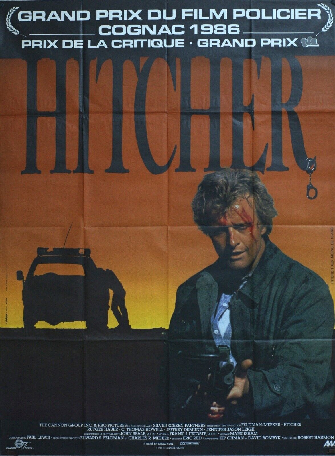 HITCHER, Rutger Hauer, 1986 ORIGINAL MOVIE POSTER 120x160 JEAN ROCHEFORT