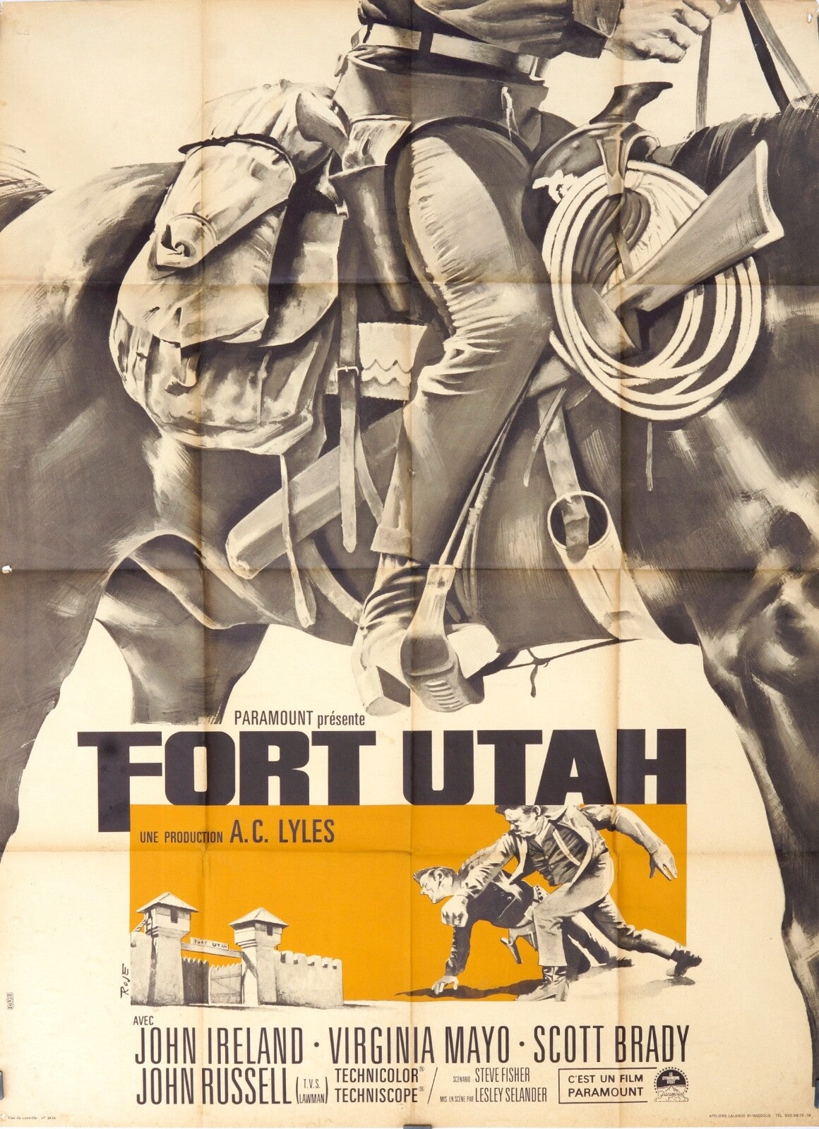 FORT UTAH JOHN IRELAND MOVIE POSTER ORIGINAL (120X160)