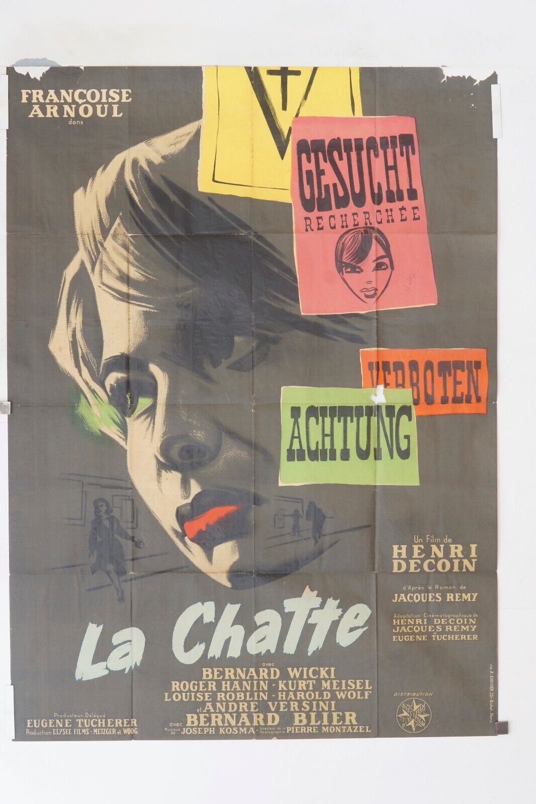 LA CHATTE ORIGINAL MOVIE POSTER 120x160 FRANCOISE ARNOUL