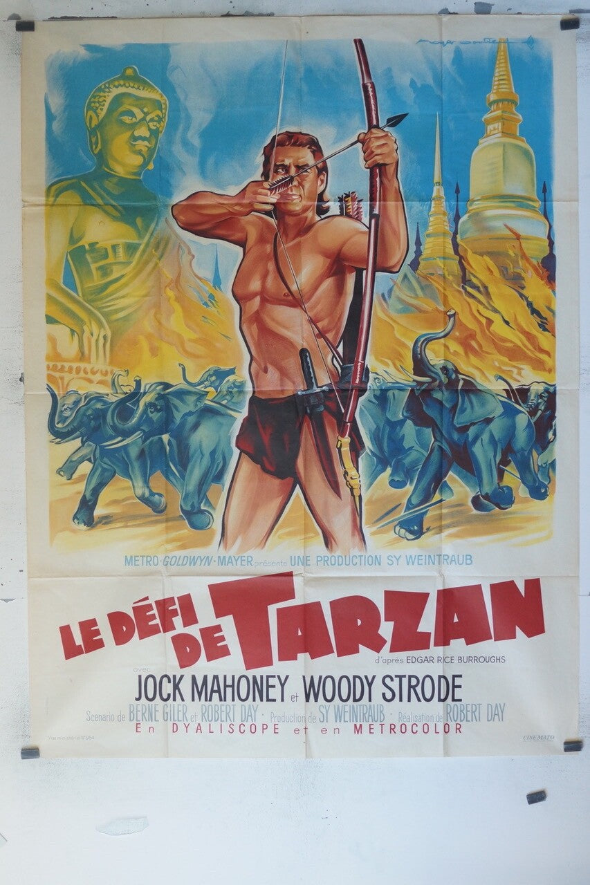 LE DÉFI DE TARZAN POSTER ORIGINAL120x160 JOCK MAHONEY – WOODY STRODE